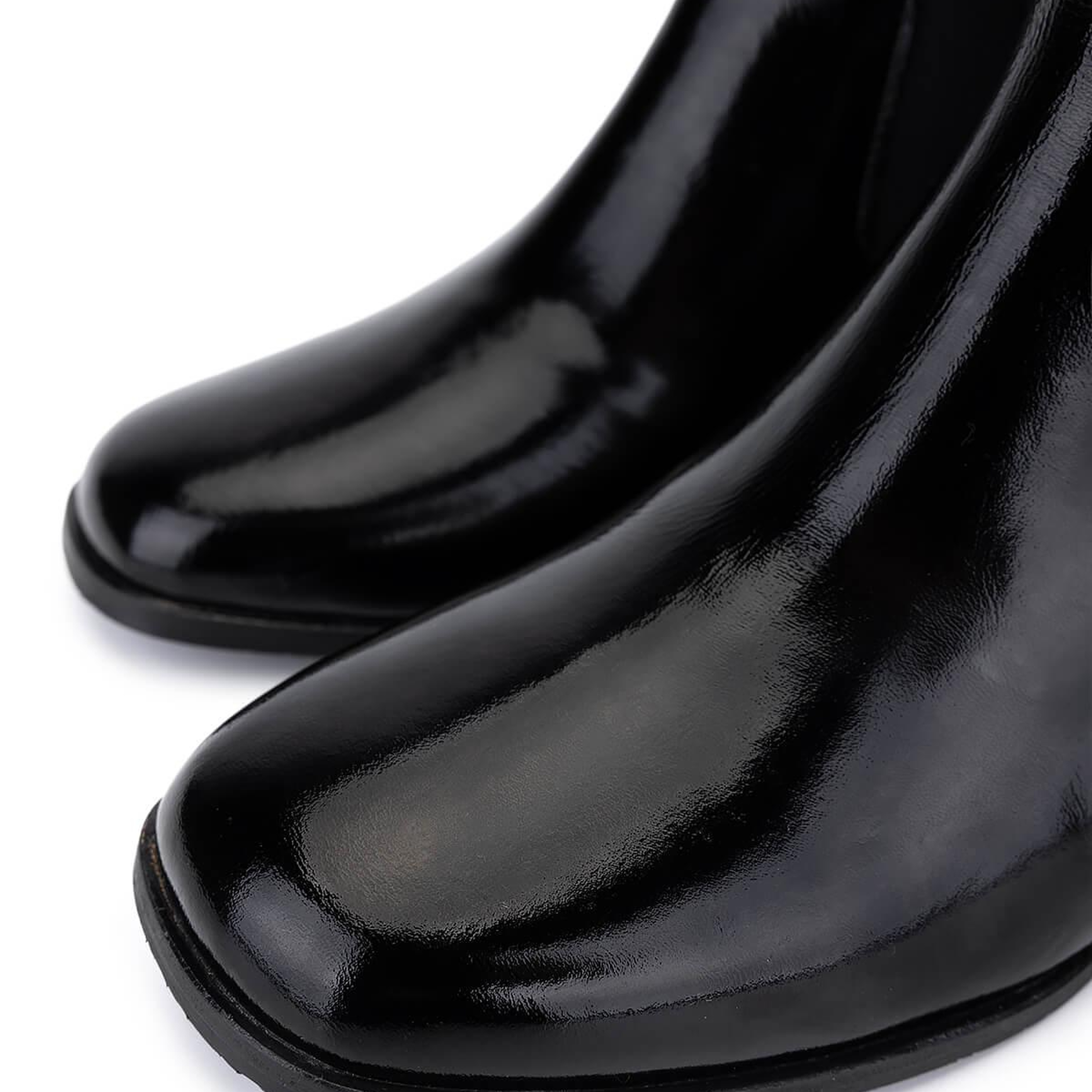 Tamer Tanca Kadın Hakiki Deri Siyah Rugan Topuklu Bot