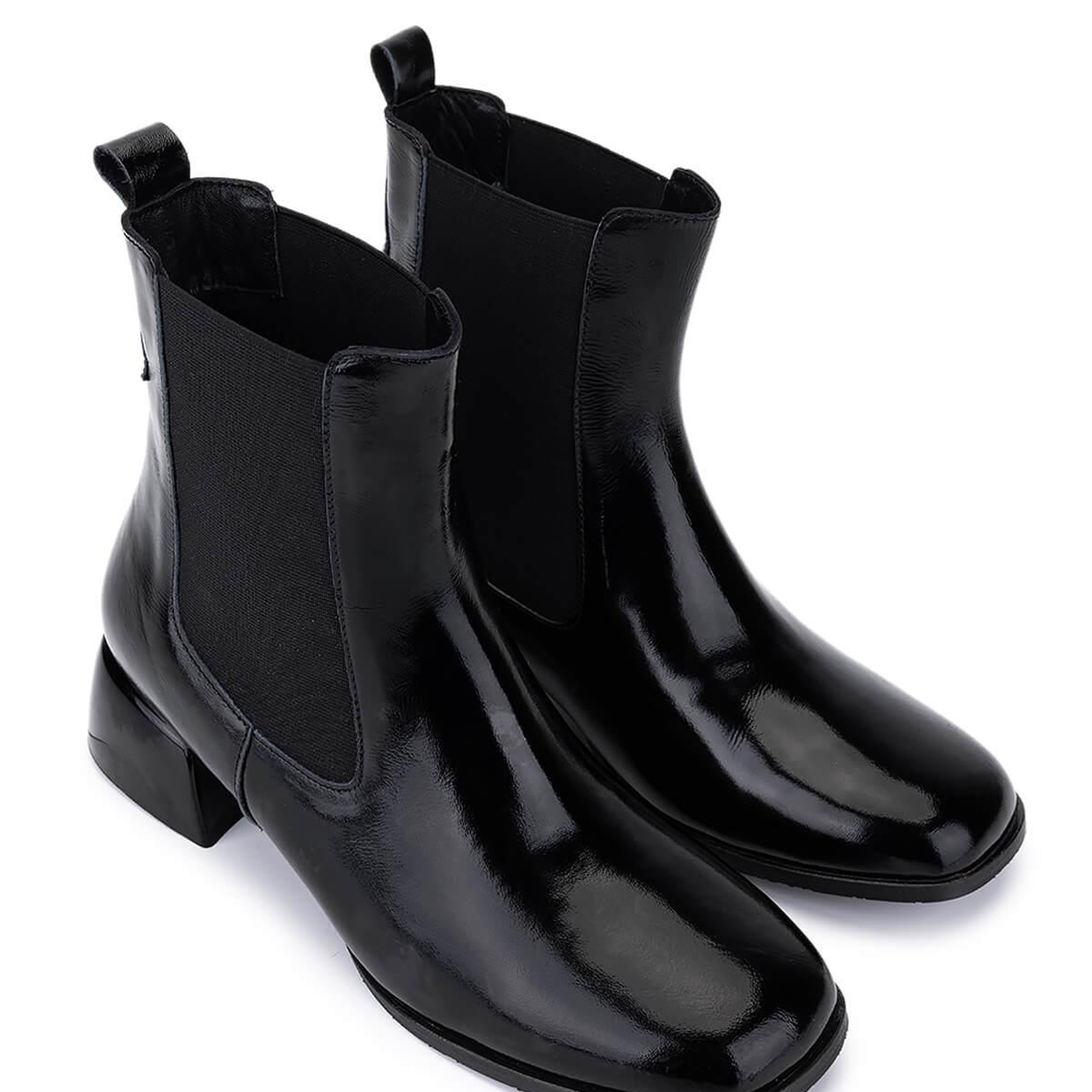 Tamer Tanca Kadın Hakiki Deri Siyah Rugan Topuklu Bot