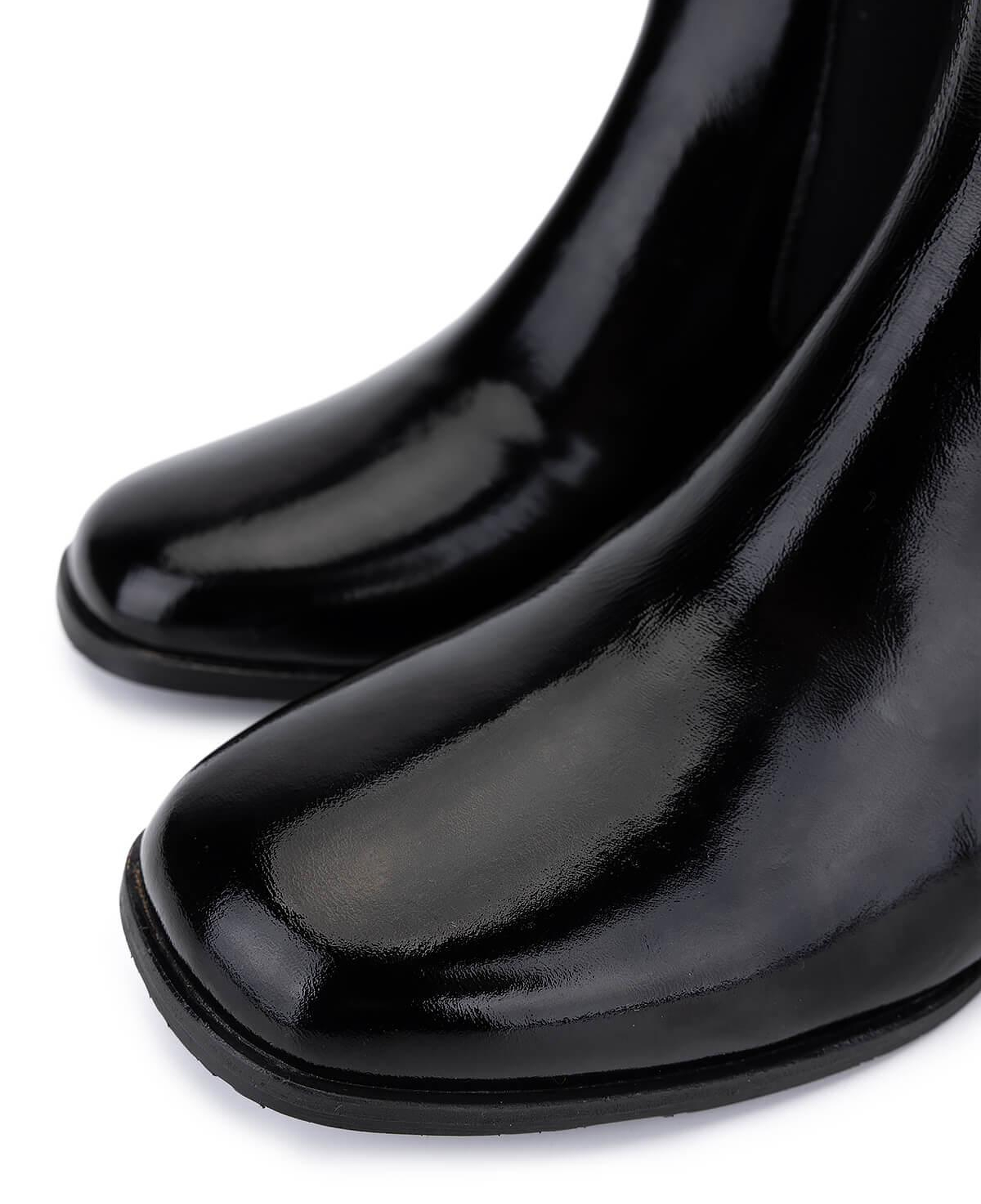 Tamer Tanca Kadın Hakiki Deri Siyah Rugan Topuklu Bot