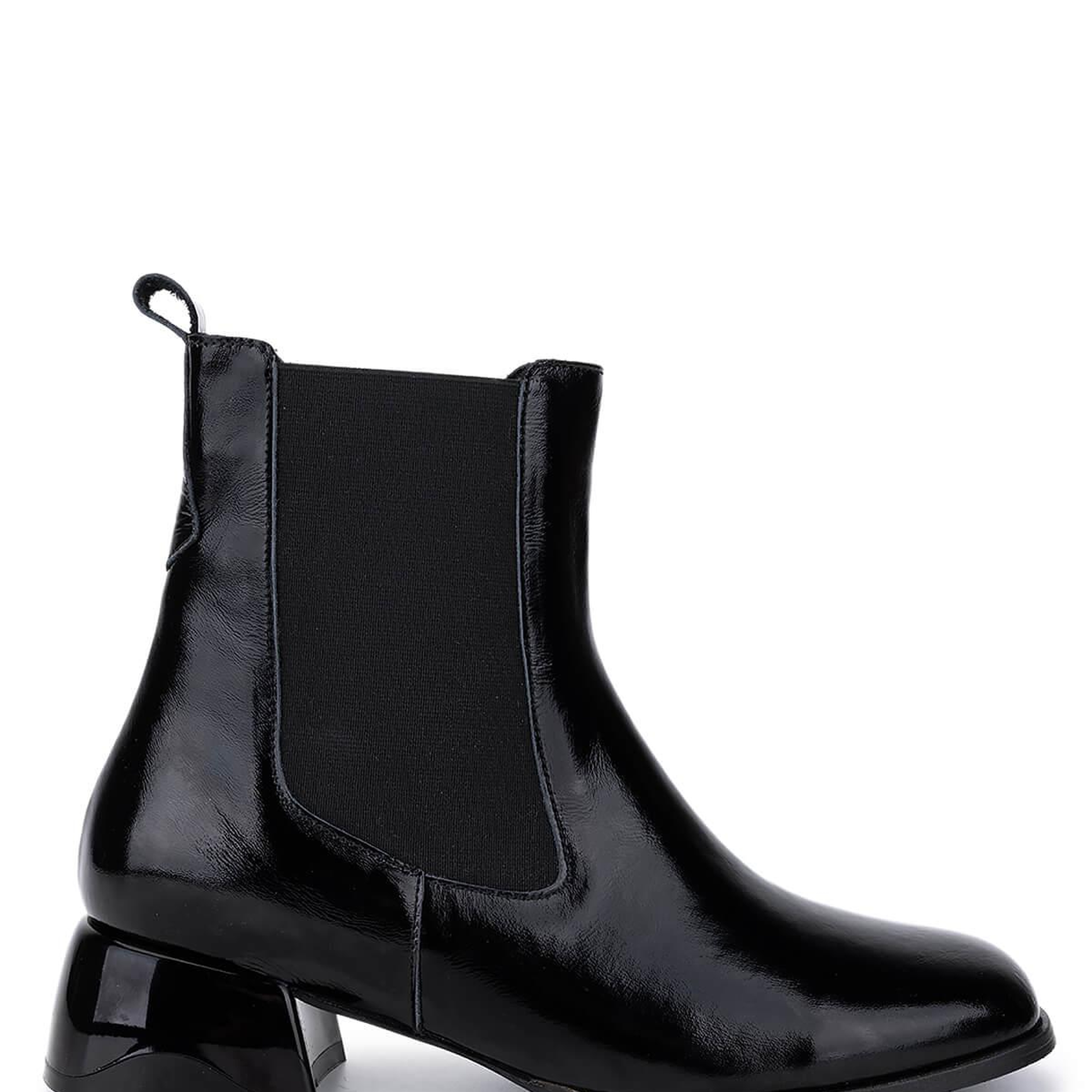 Tamer Tanca Kadın Hakiki Deri Siyah Rugan Topuklu Bot