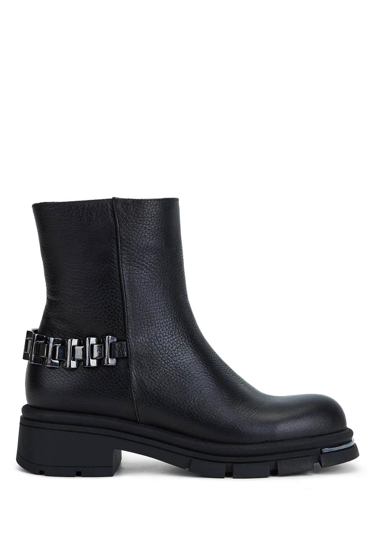 Tamer Tanca Kadın Hakiki Deri Siyah Casual Bot