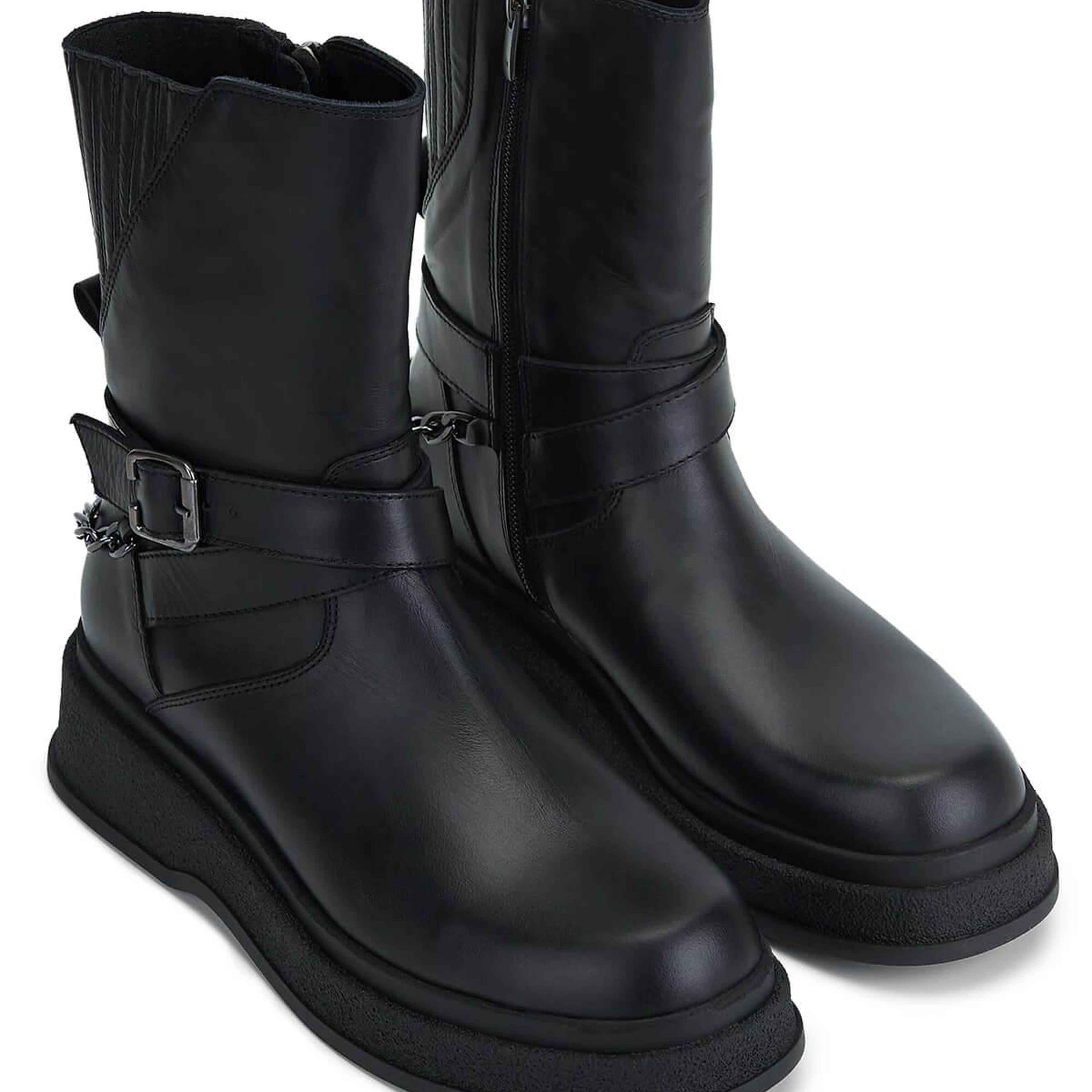 Tamer Tanca Kadın Hakiki Deri Siyah Deri Casual Bot