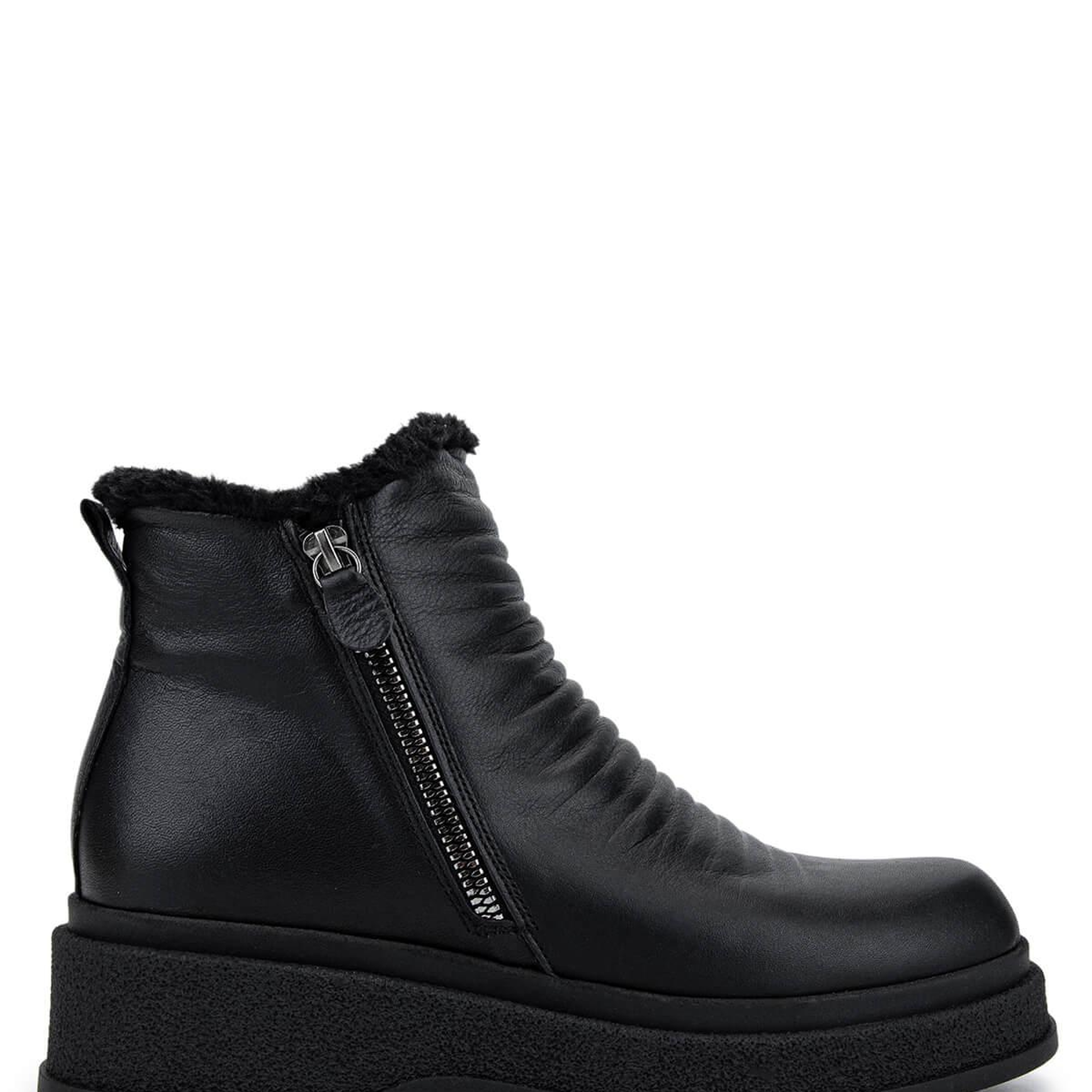 Tamer Tanca Kadın Hakiki Deri Siyah Deri Casual Bot