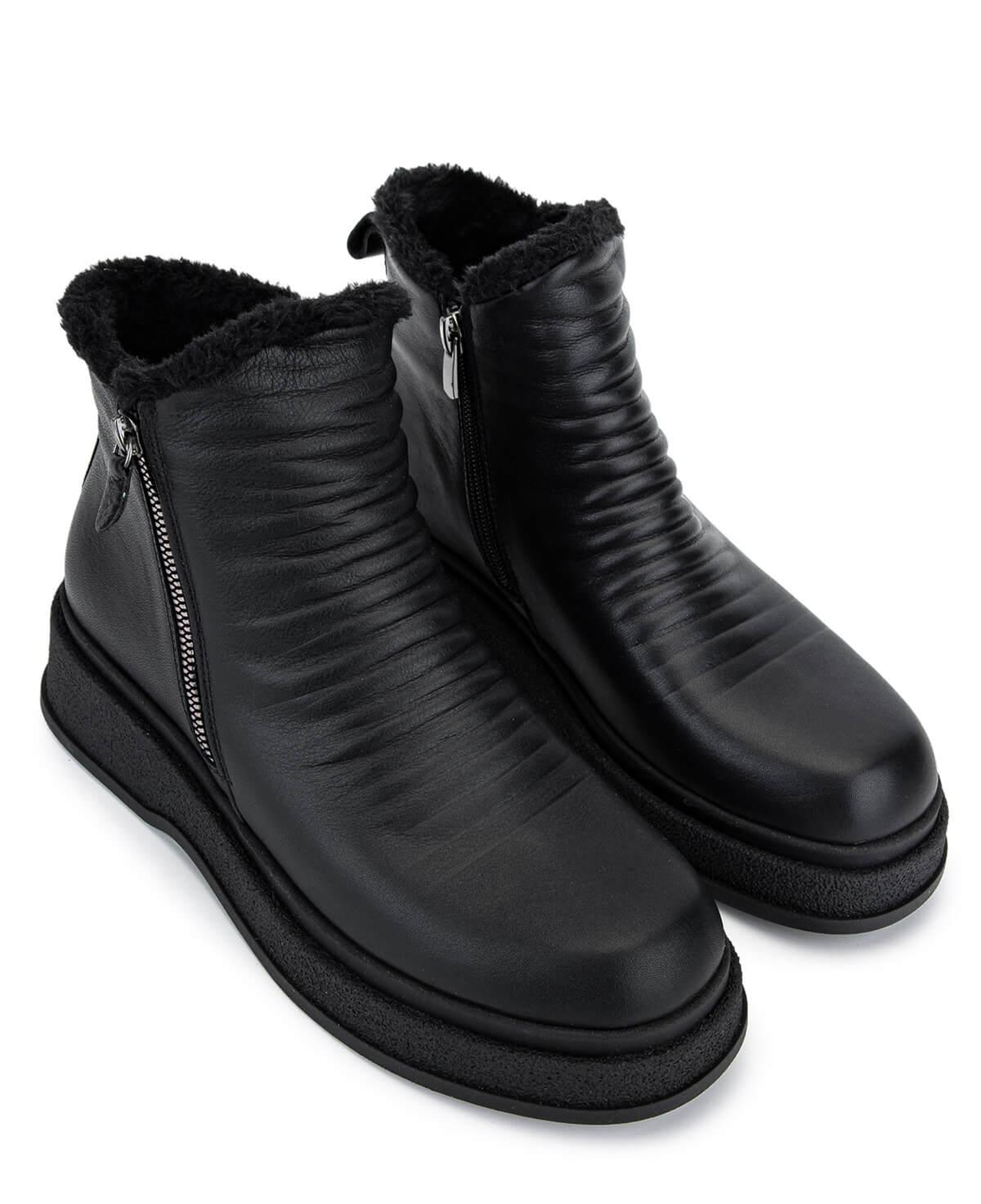 Tamer Tanca Kadın Hakiki Deri Siyah Deri Casual Bot