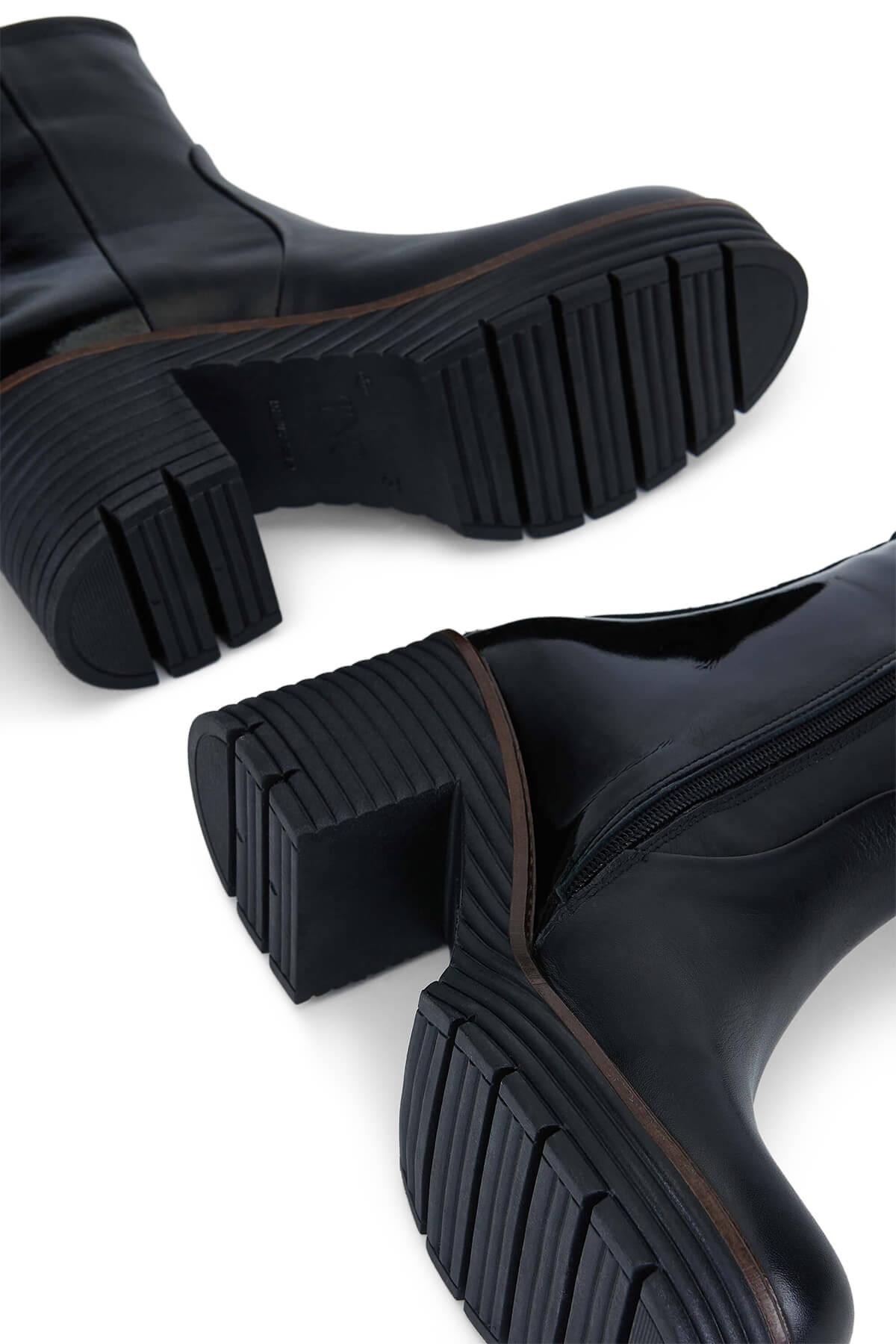 Tamer Tanca Kadın Hakiki Deri Siyah Analin Casual Bot