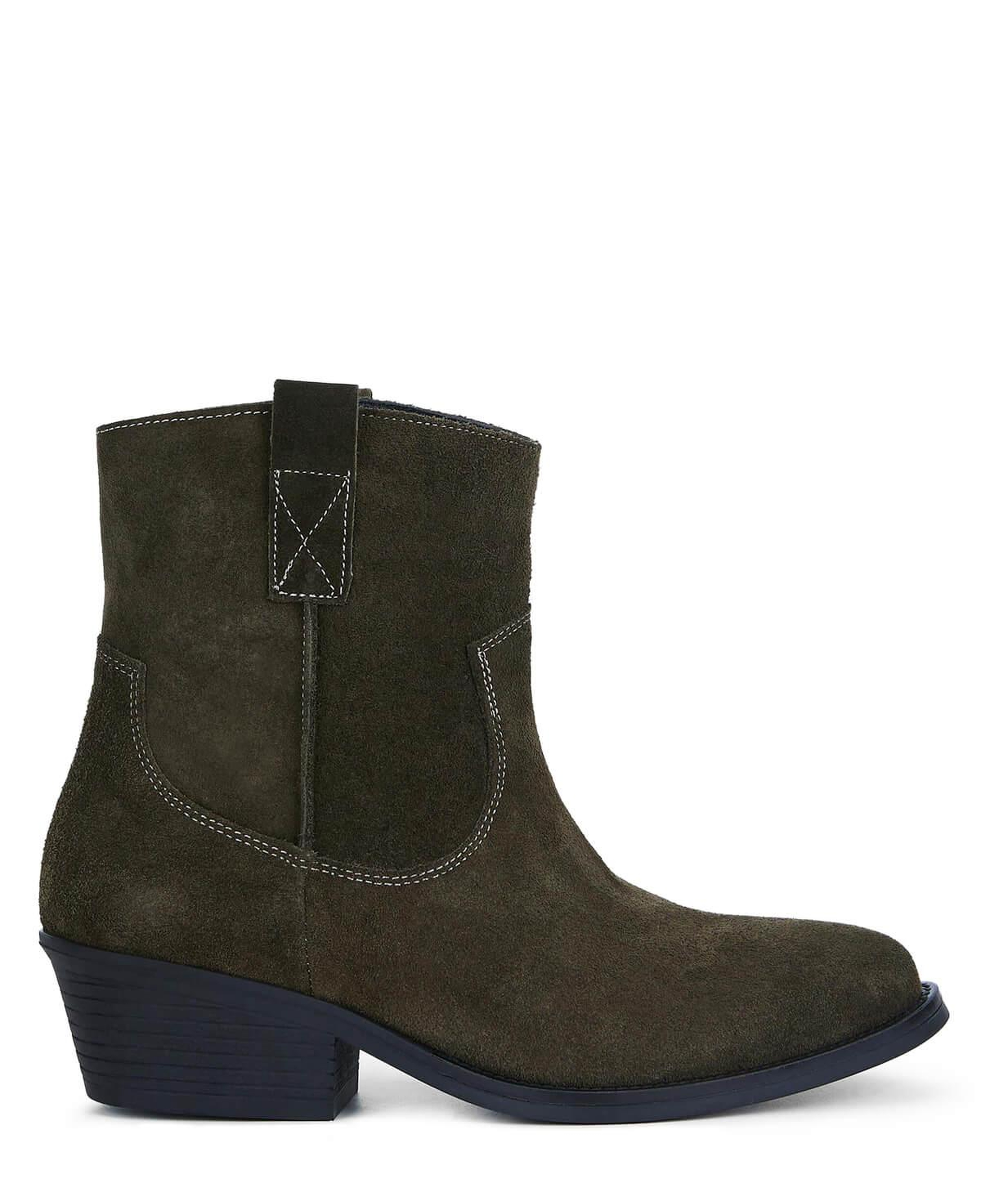 Tamer Tanca Kadın Hakiki Deri Haki Süet Western Bot