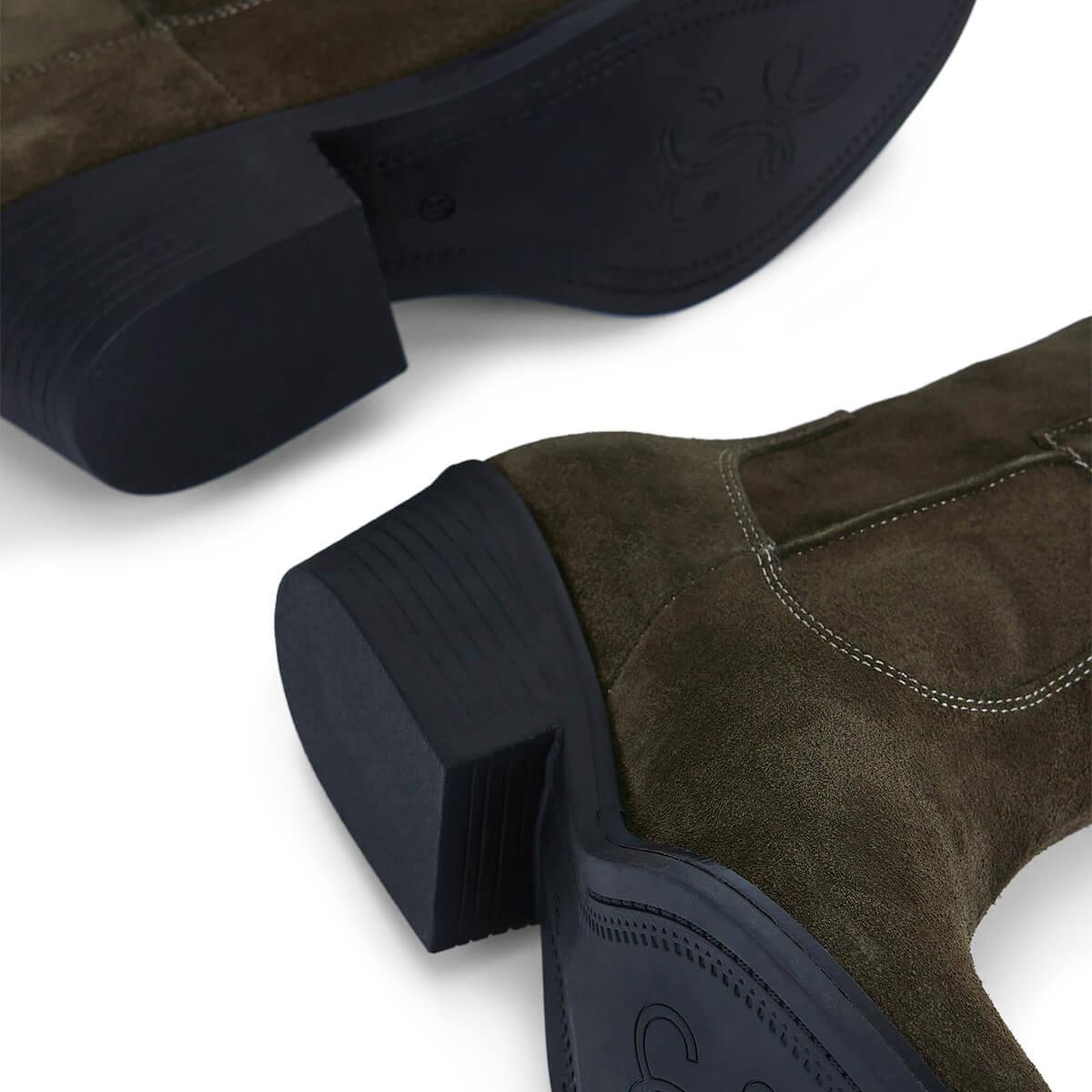 Tamer Tanca Kadın Hakiki Deri Haki Süet Western Bot