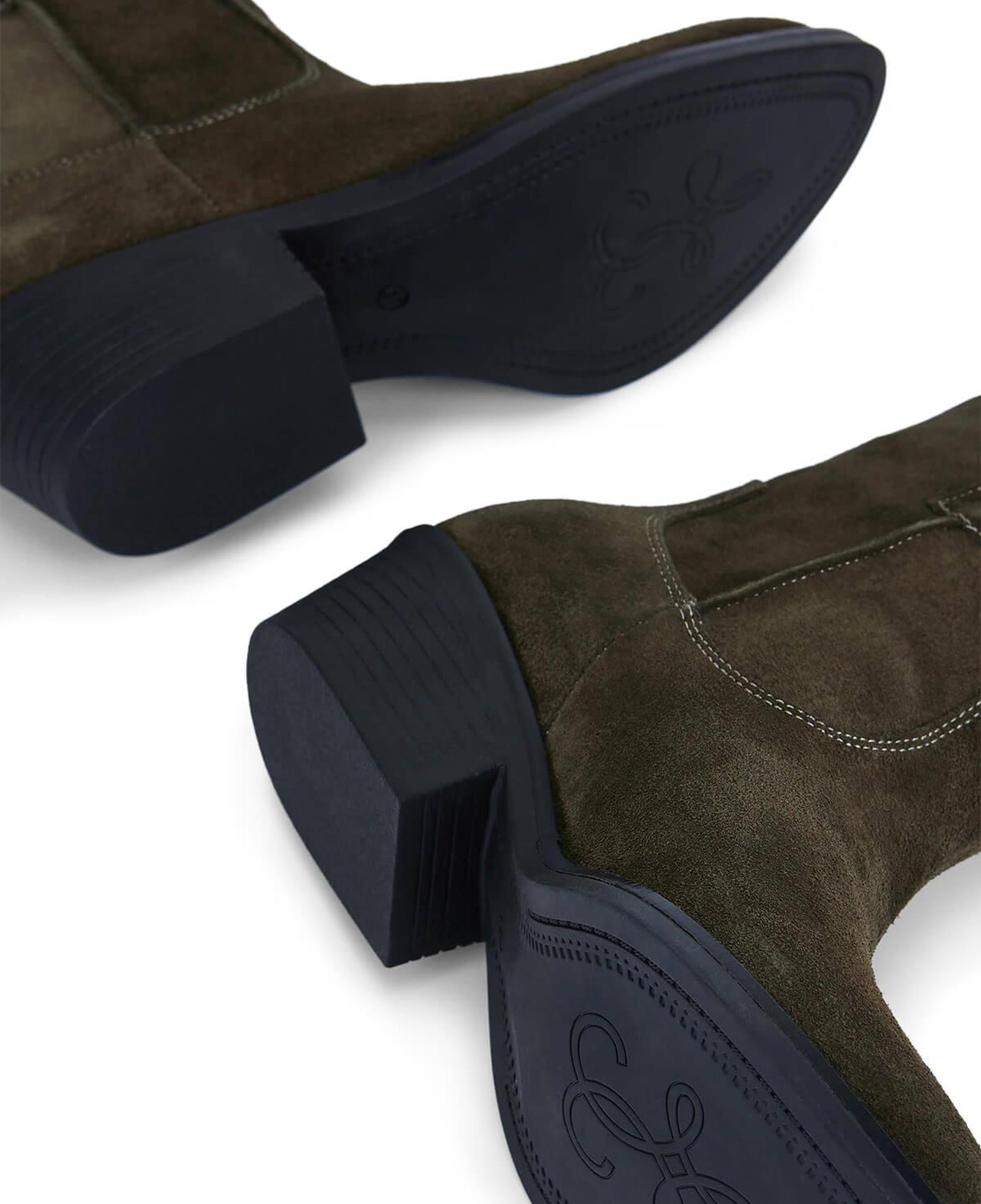 Tamer Tanca Kadın Hakiki Deri Haki Süet Western Bot