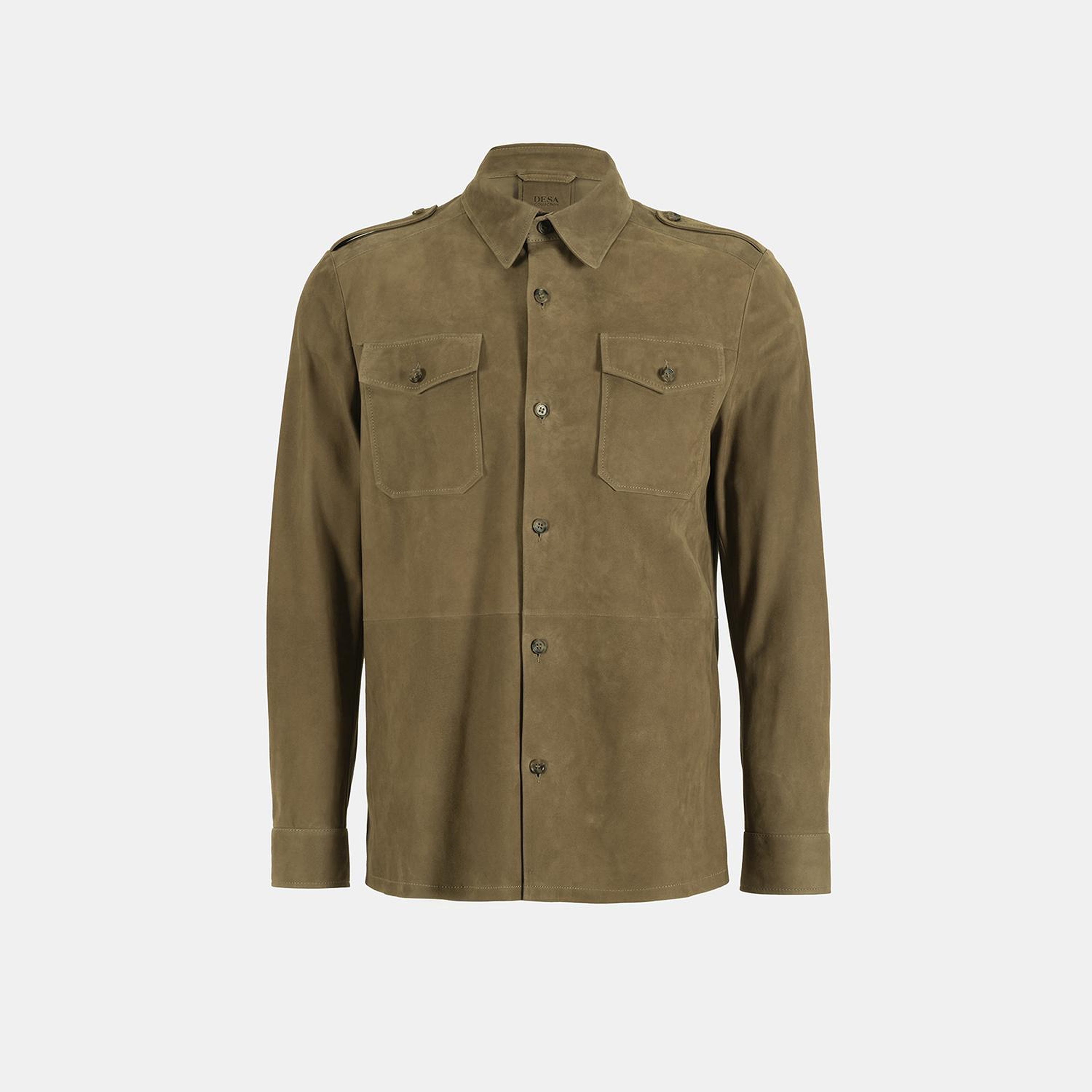 Amadeo Yeşil Erkek Süet Deri Gömlek