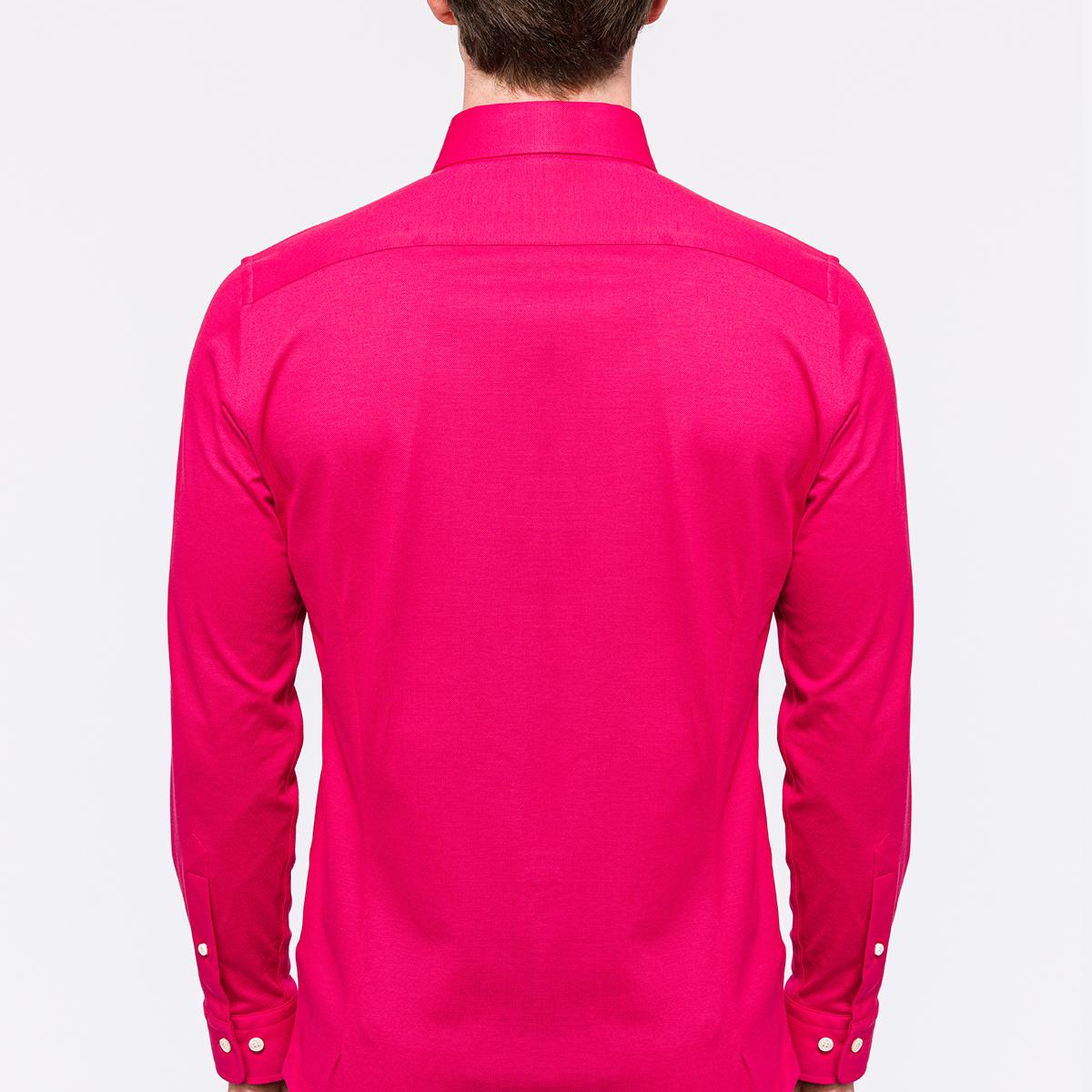 Erkek Koyu Pembe Cooper Fit Düğmeli Yaka Pike Gömlek