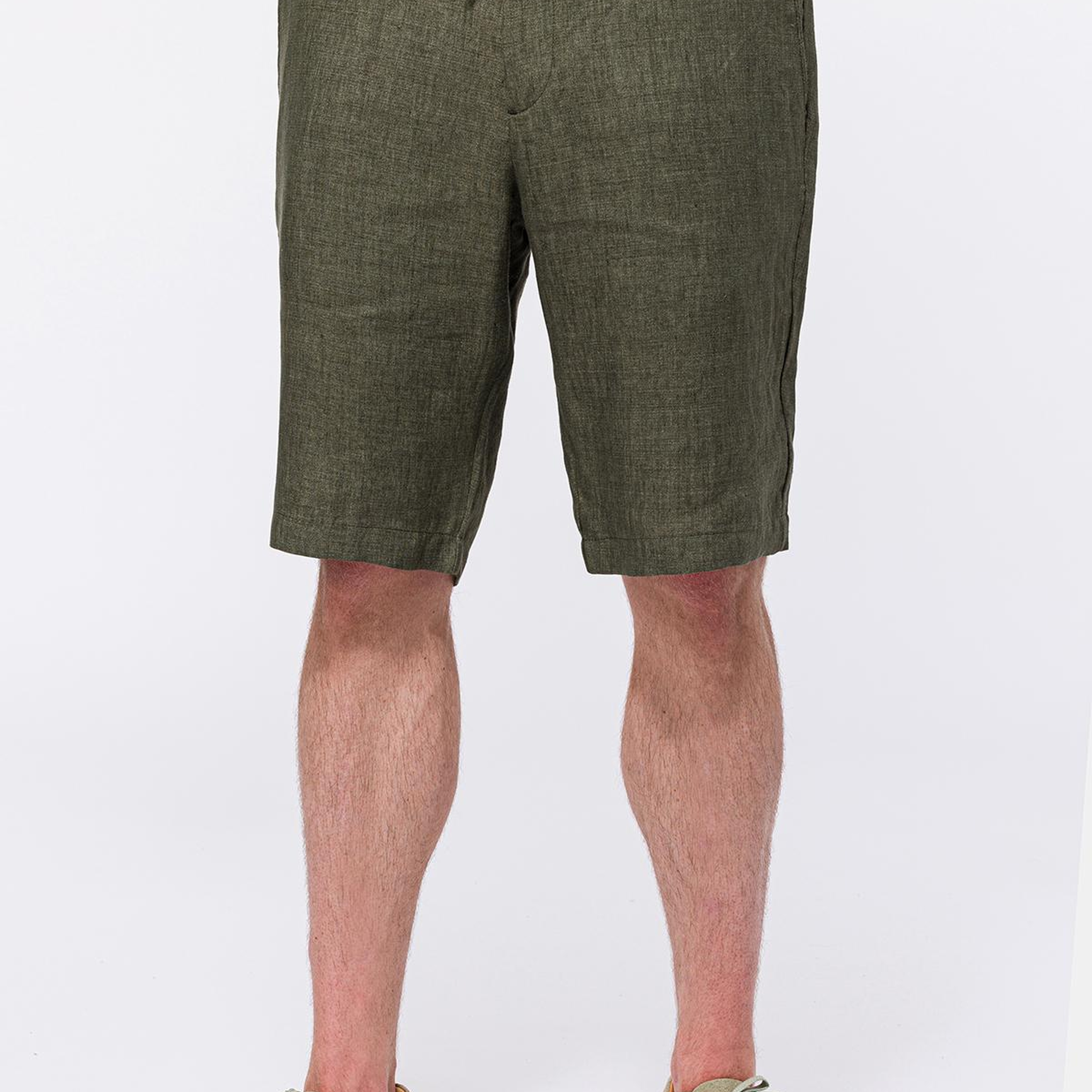 Erkek Haki Keten Chino Şort