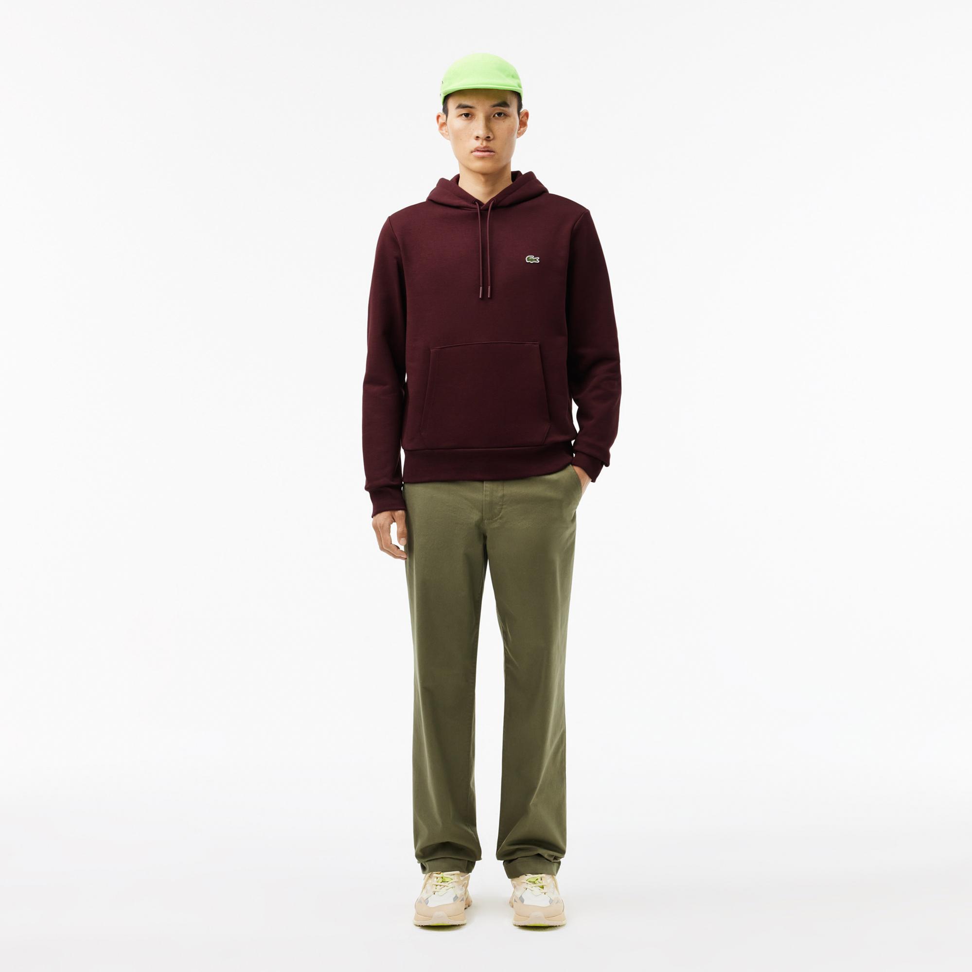 Lacoste Erkek Classic Fit Kapüşonlu Bordo Sweatshirt