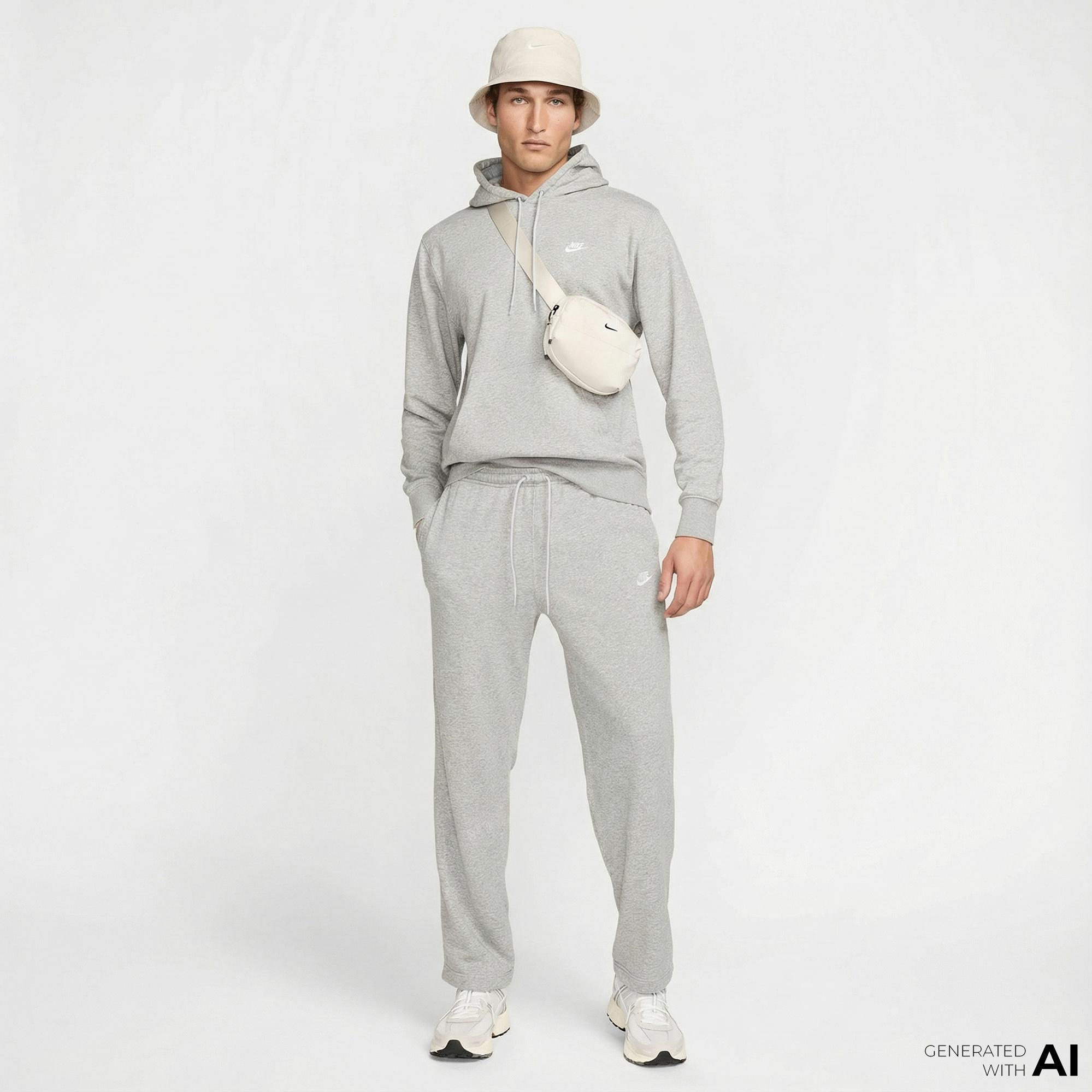 Nike Club French Terry Erkek Gri Eşofman Altı