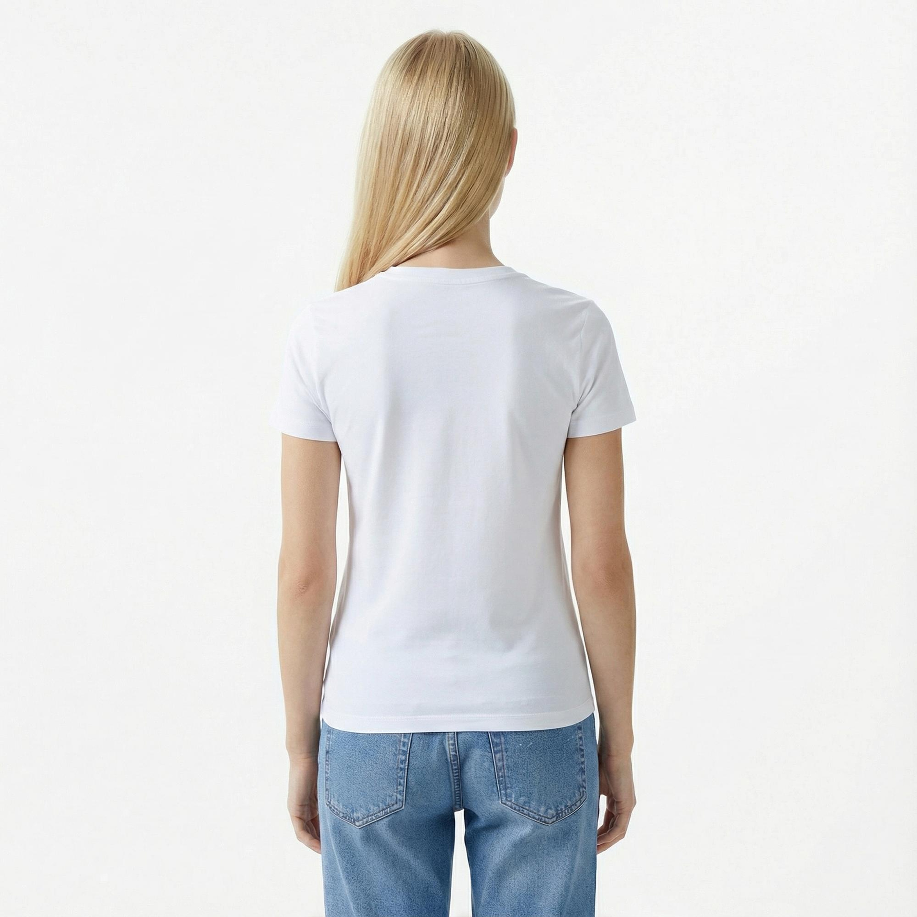 Guess Iconic Mid Organic Kadın Beyaz T-Shirt