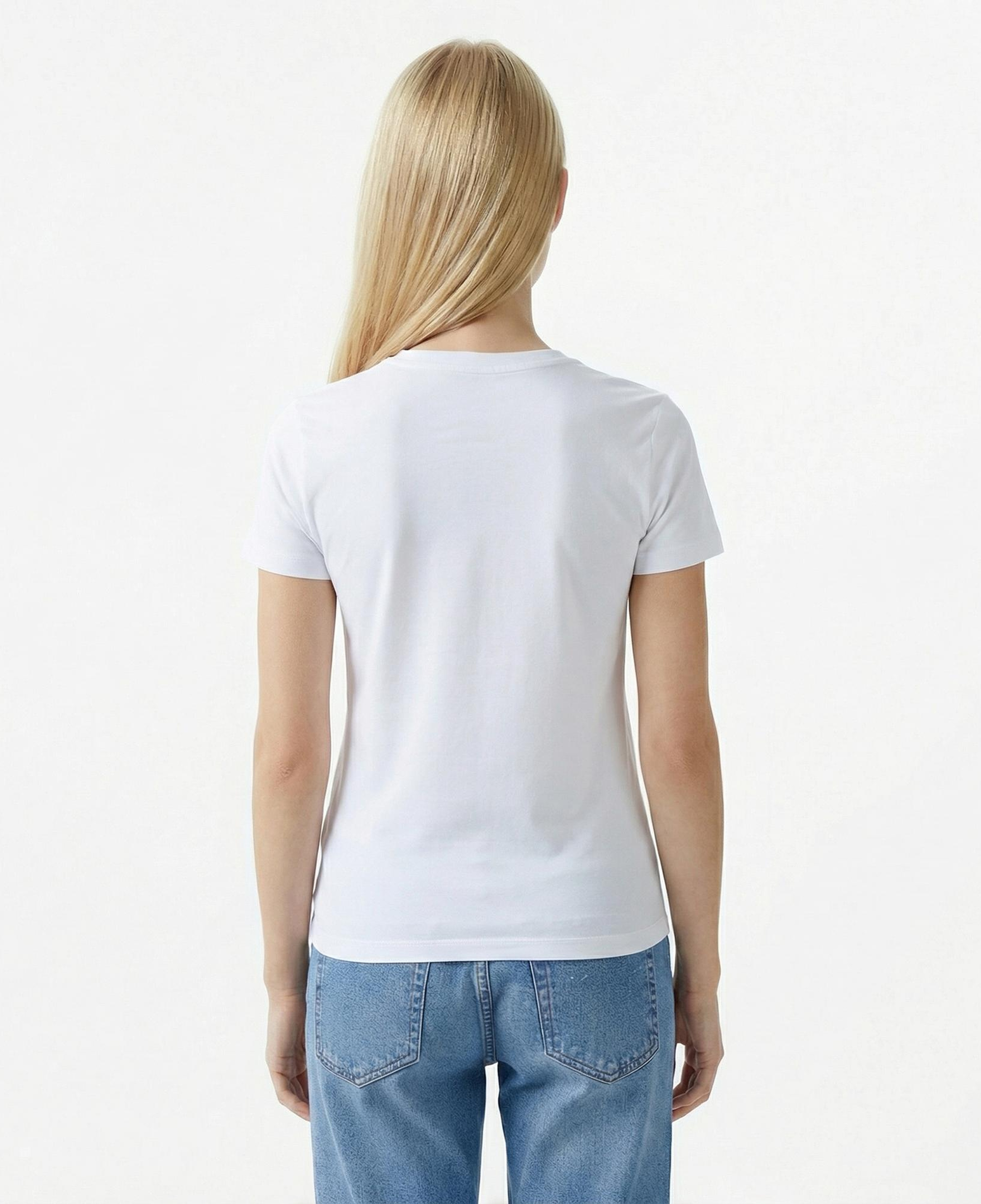 Guess Iconic Mid Organic Kadın Beyaz T-Shirt