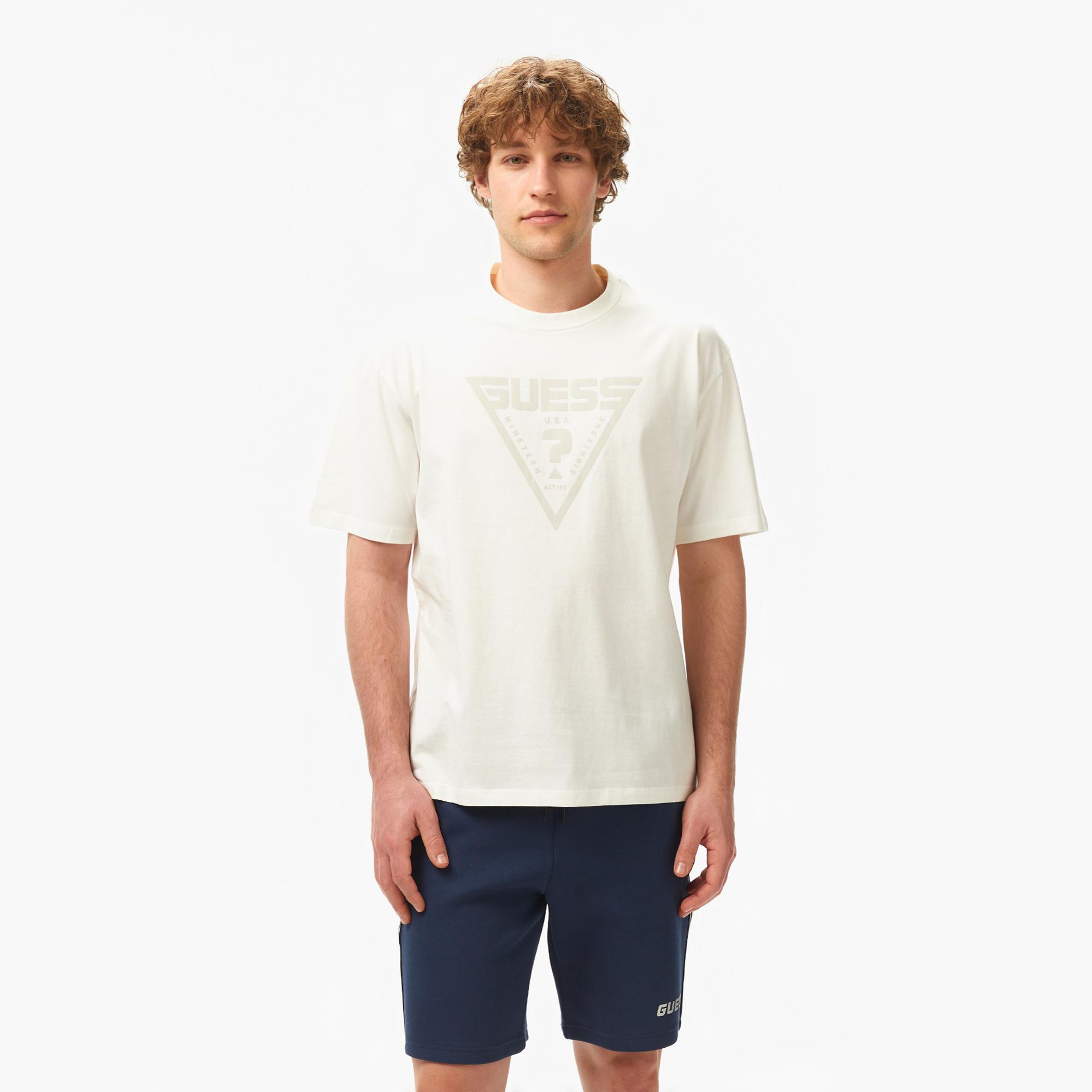 Guess Azha Erkek Beyaz T-Shirt