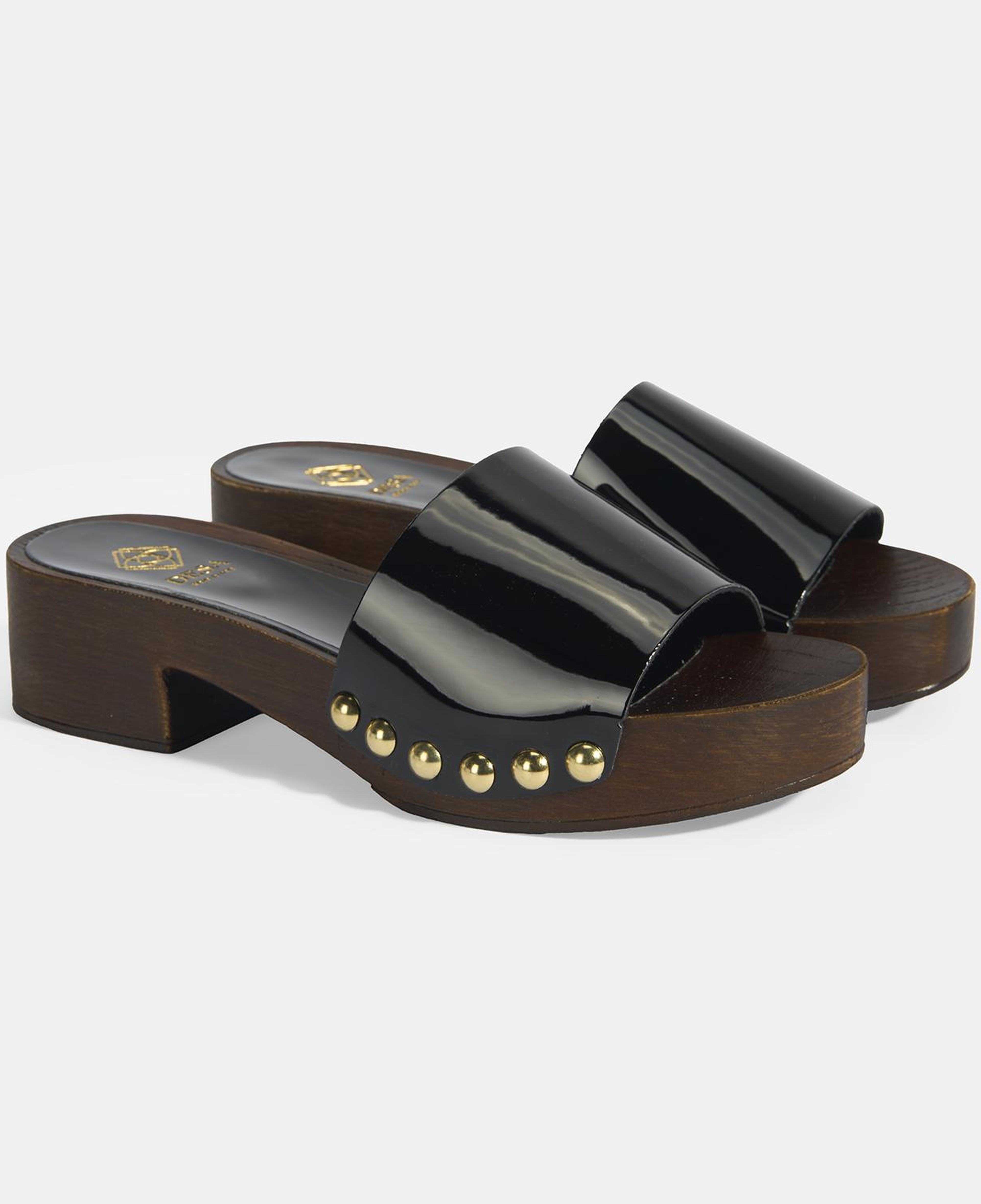 Kadın Siyah Zımba Detaylı Topuklu Terlik