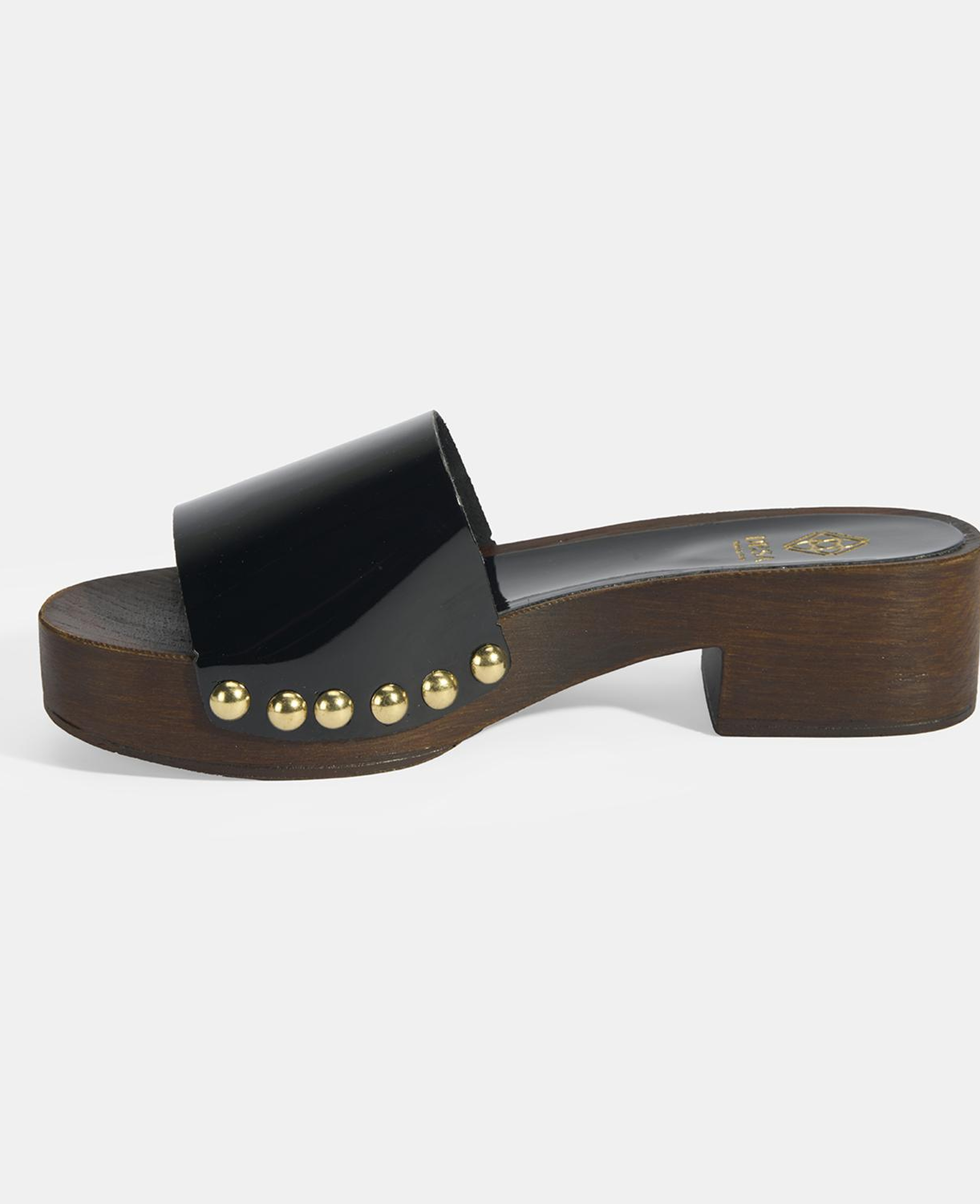 Kadın Siyah Zımba Detaylı Topuklu Terlik