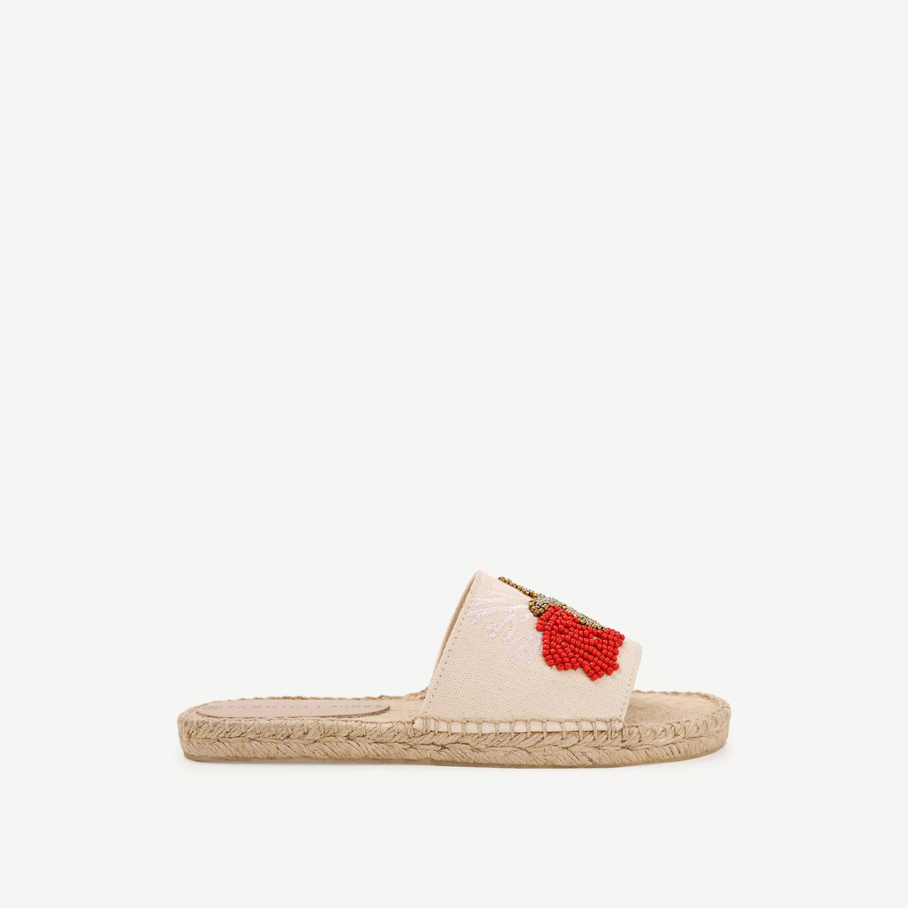 YARGICI Boncuk İşlemeli Espadril Terlik