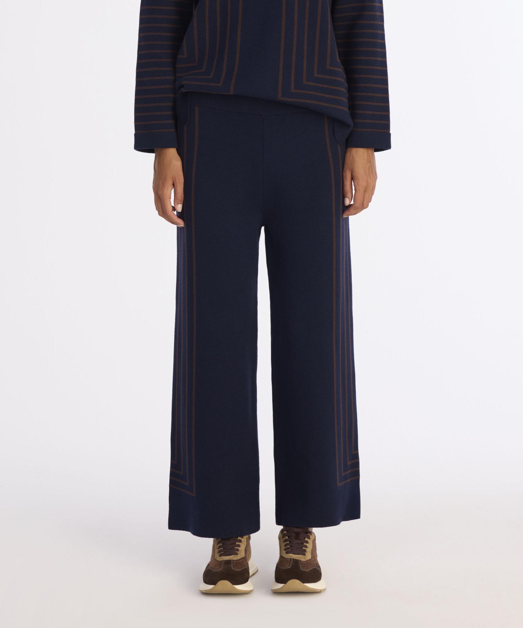 YARGICI Çizgili Rakat Kalıp Triko Pantolon