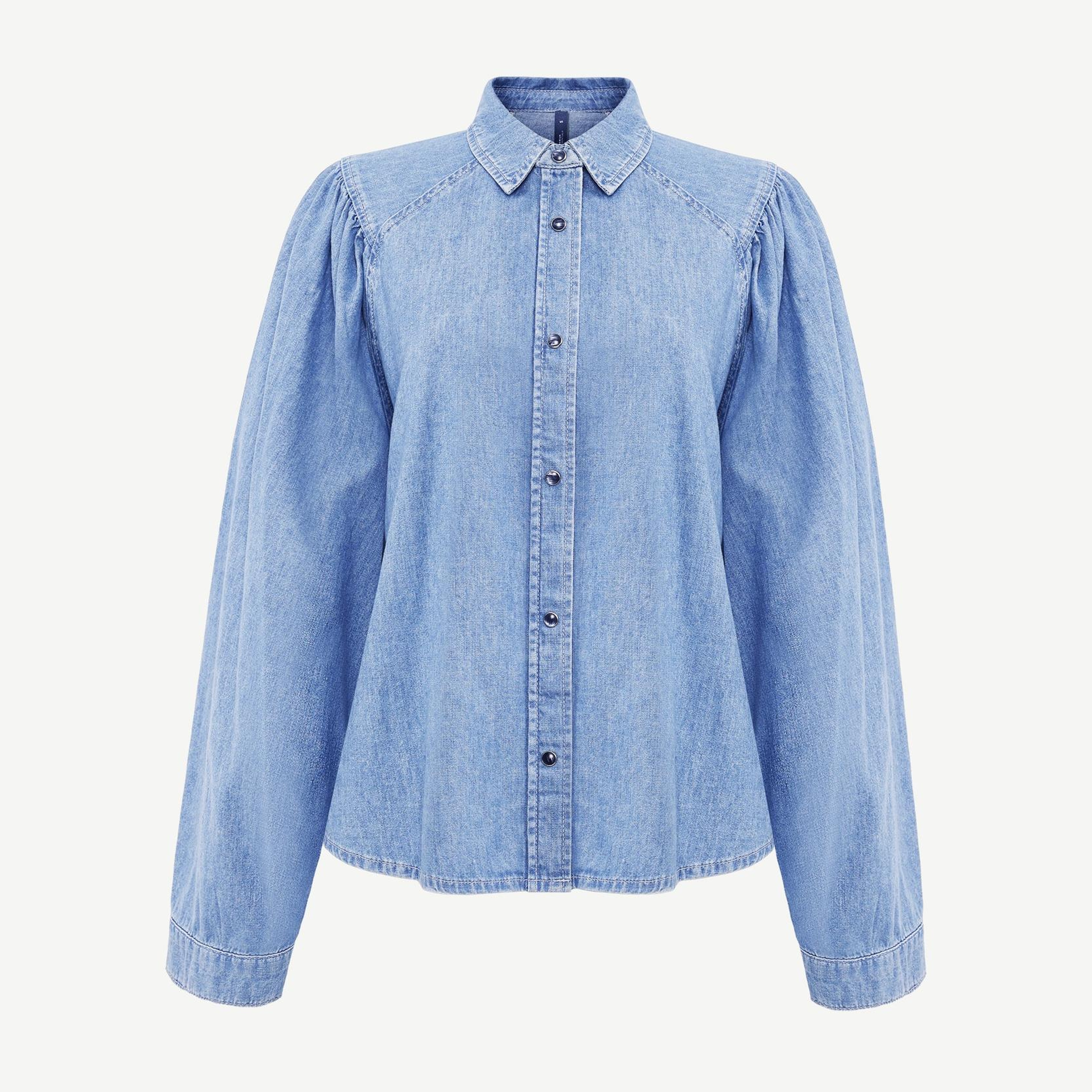 YARGICI Balon Kollu Denim Gömlek