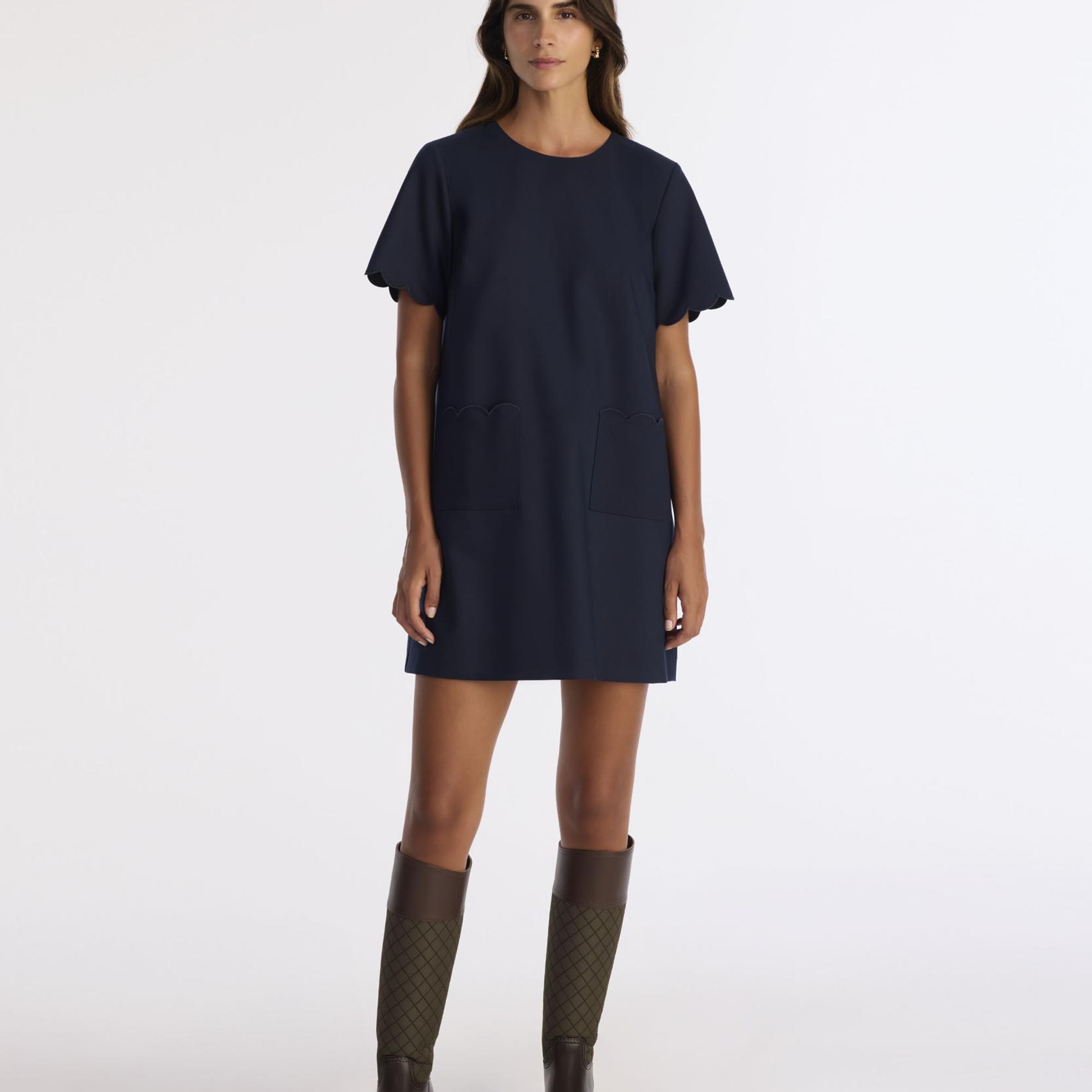 YARGICI Bol Bisiklet Yaka Kısa Kol Elbise