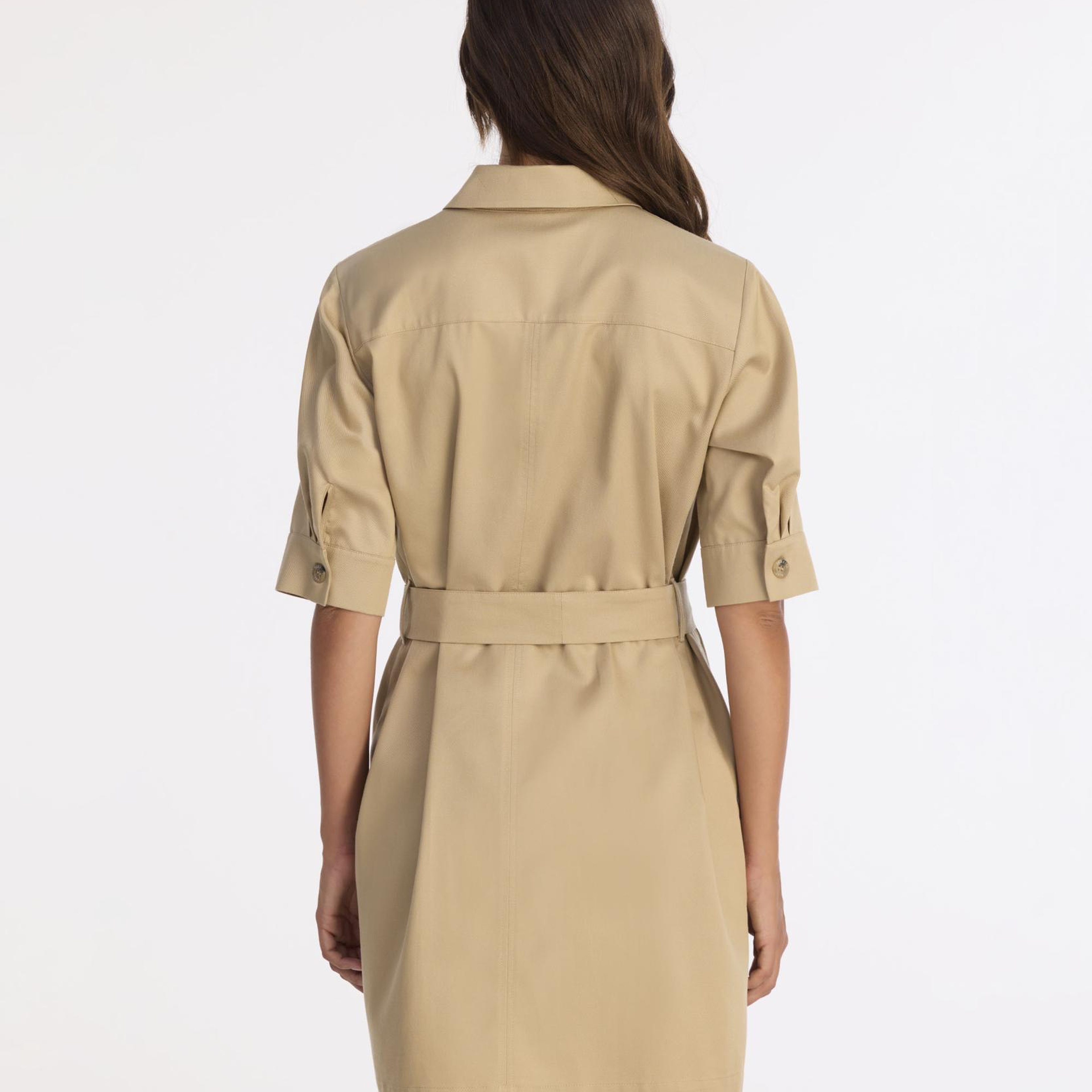 YARGICI Düz Gömlek Yaka 3/4 Kol Elbise