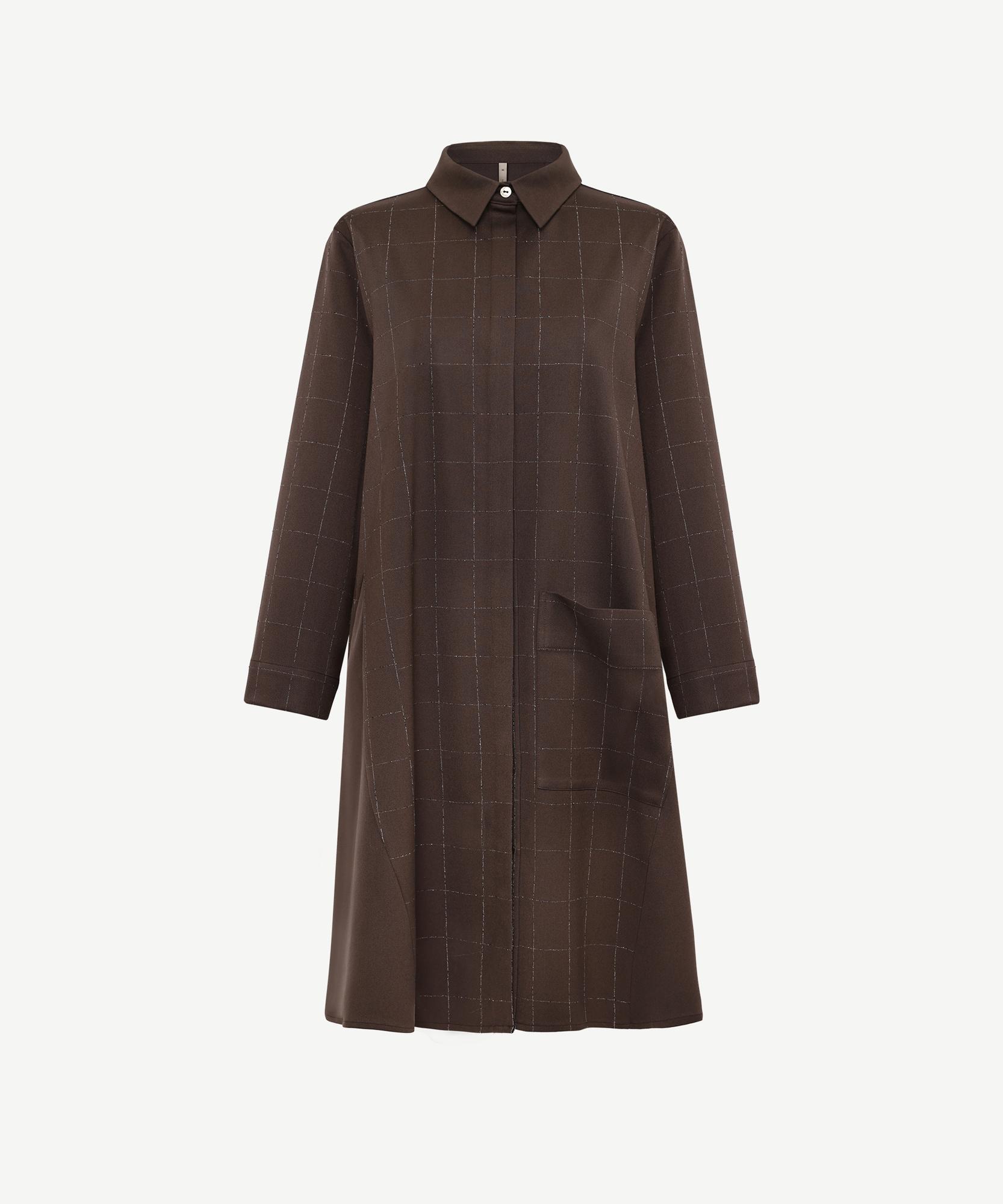 YARGICI A Form Gömlek Yaka Uzun Kol Elbise