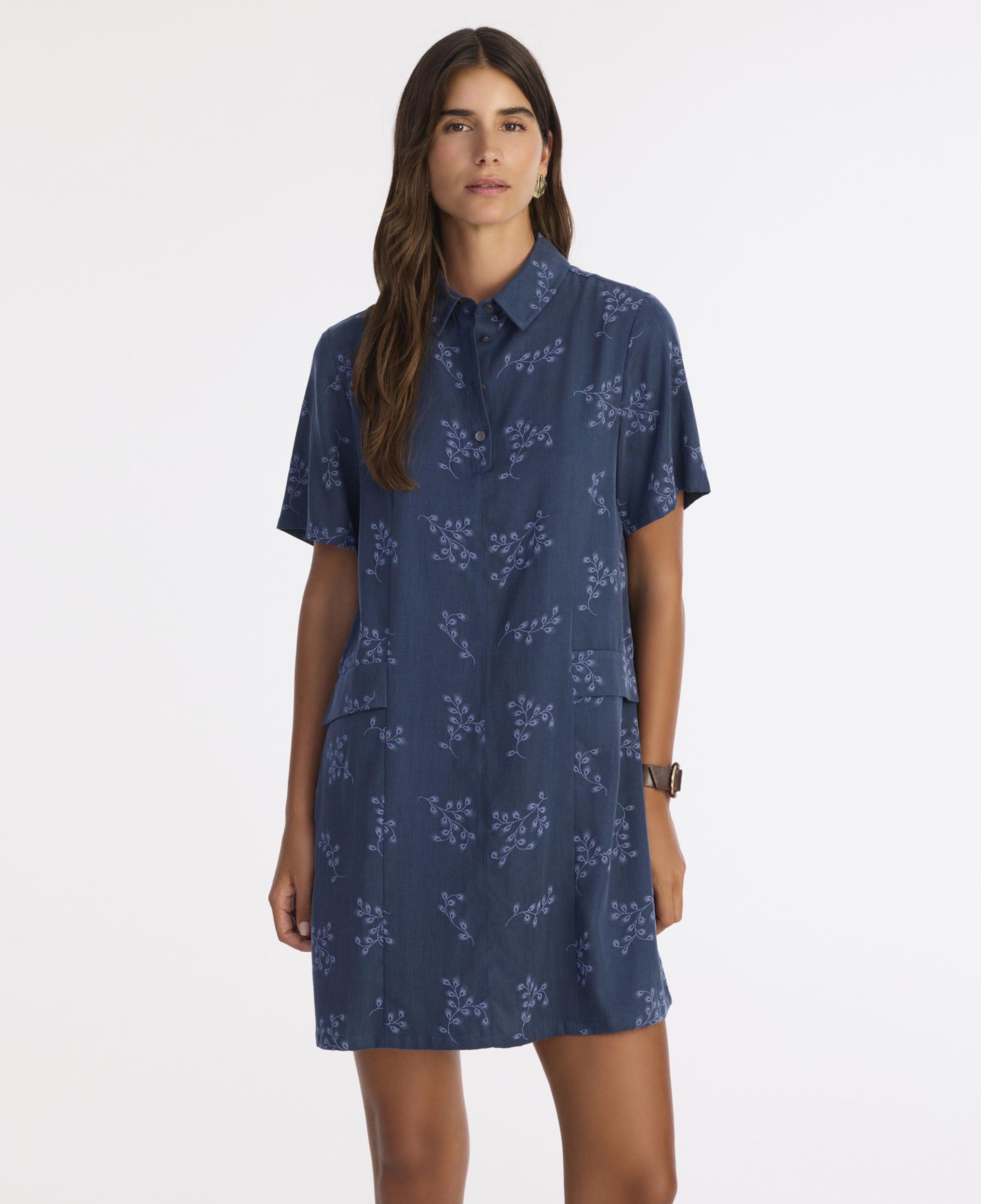 YARGICI Düz Gömlek Yaka Kısa Kol Elbise