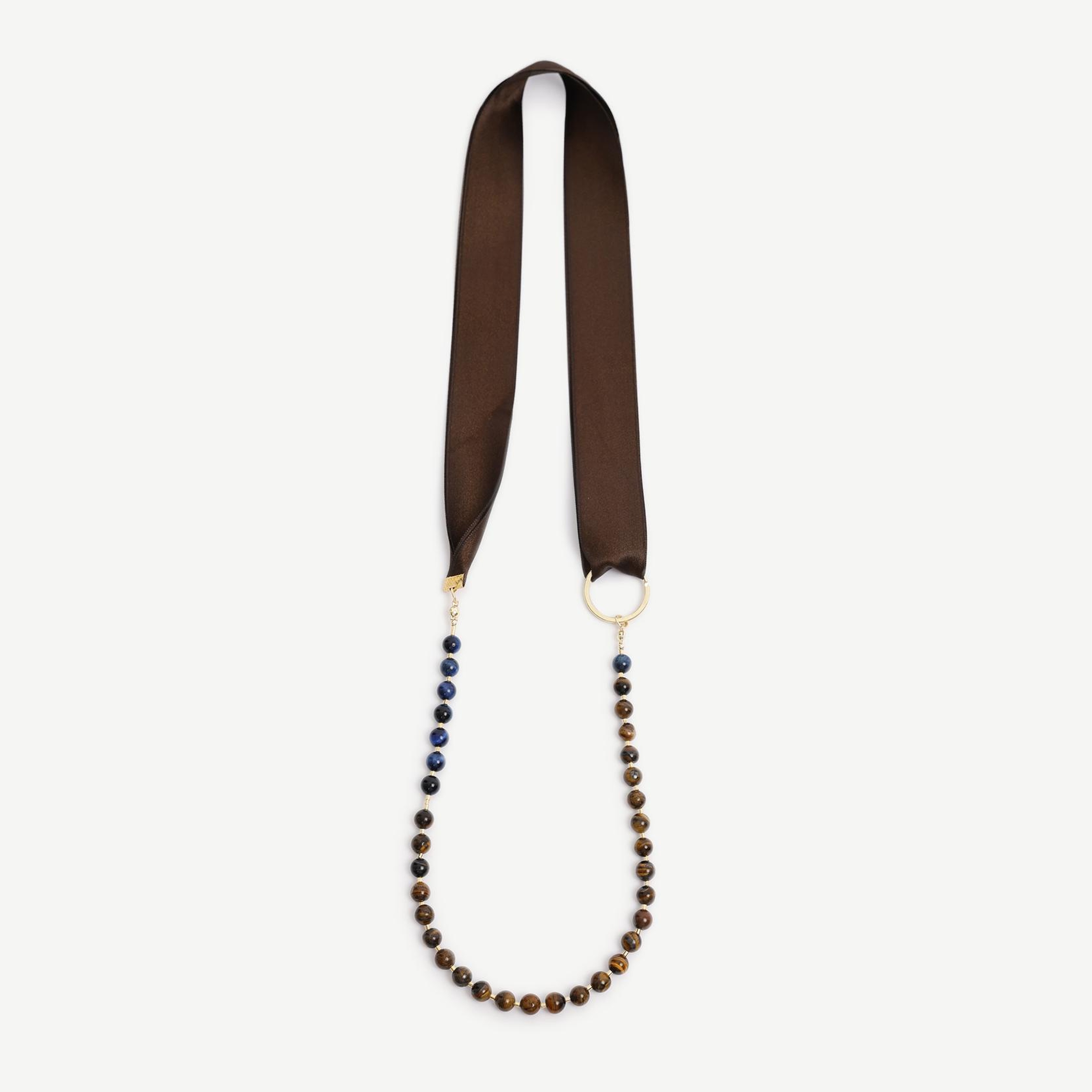 YARGICI Kurdele Detaylı Kaplan Gözü Kolye