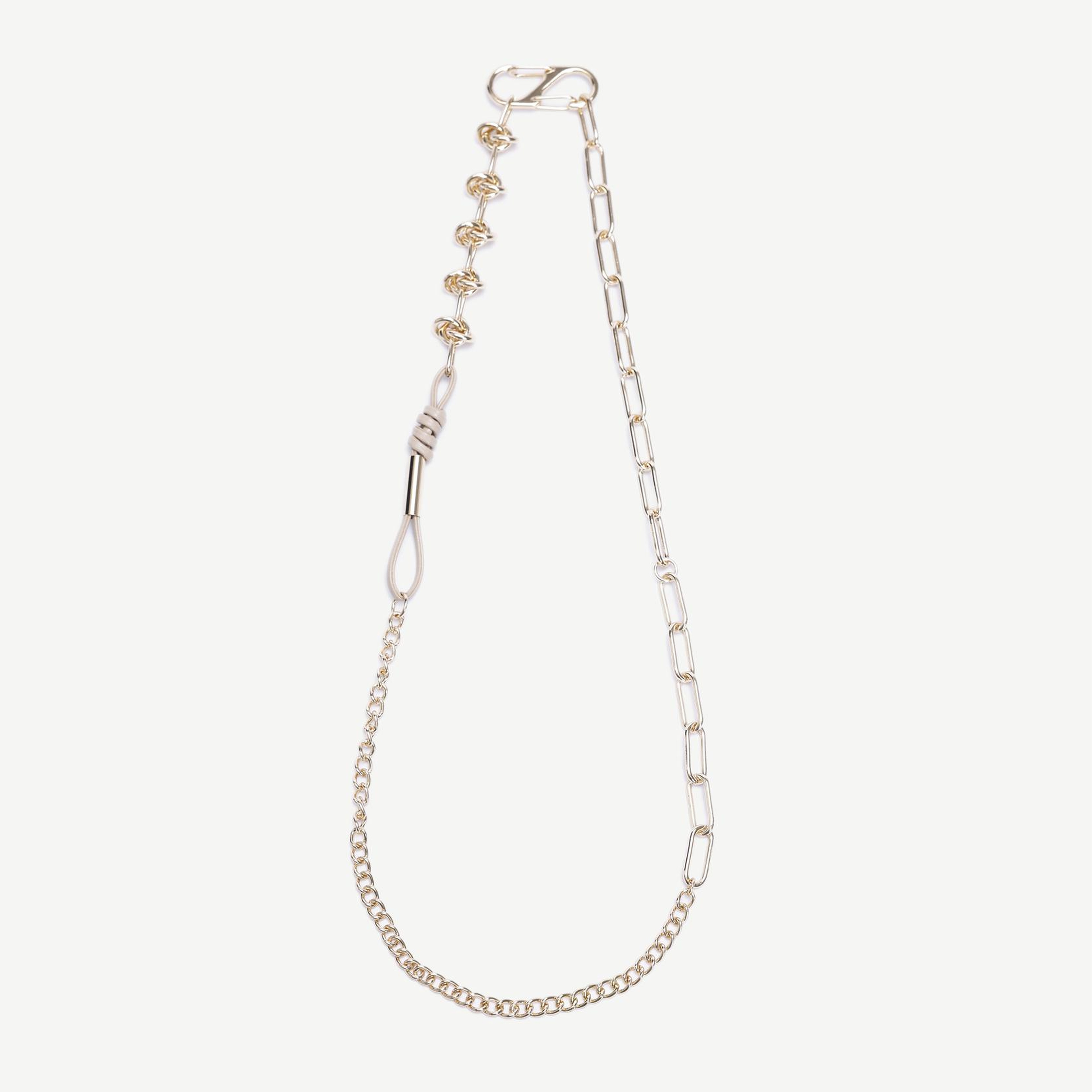 YARGICI Zincir Detaylı Gold Kolye