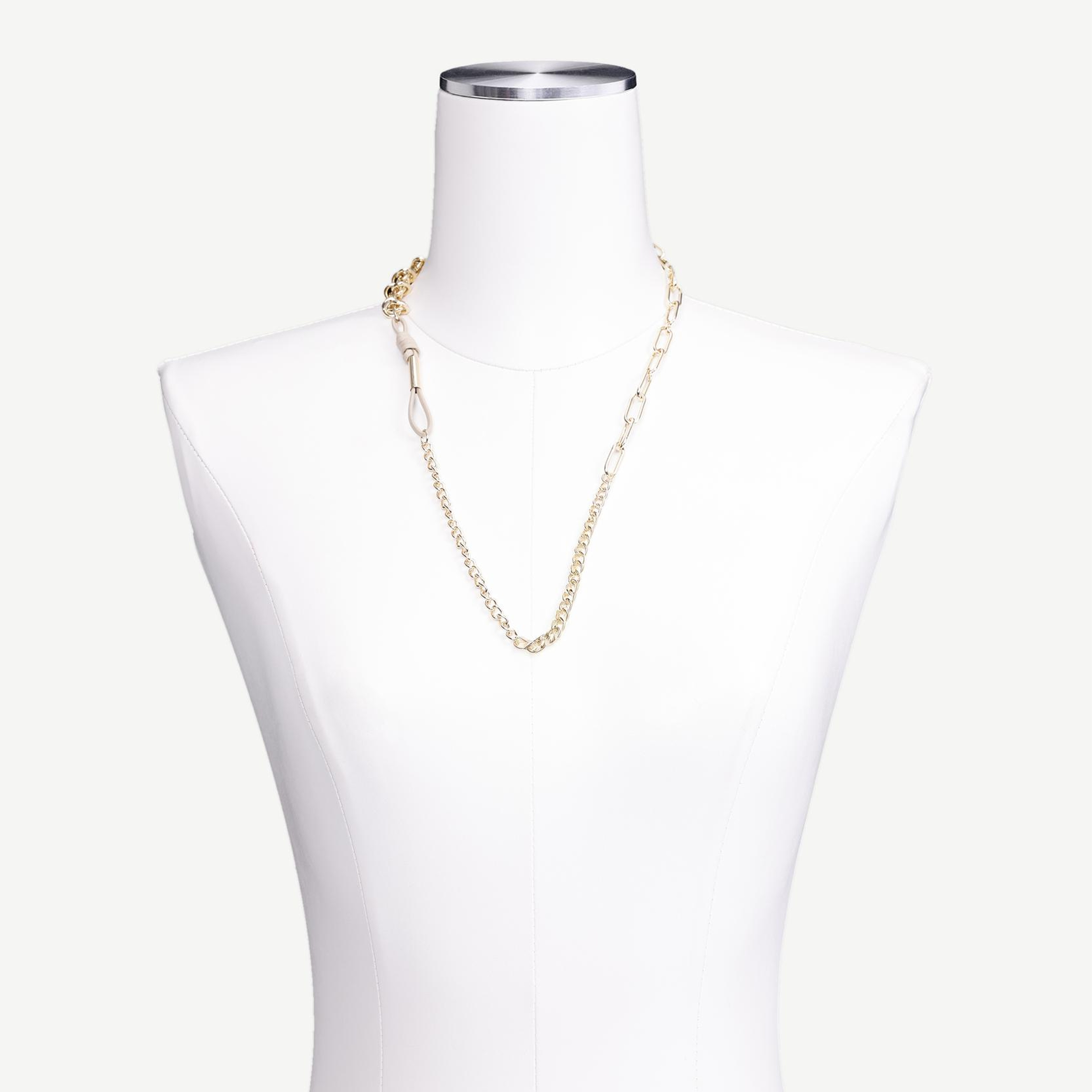 YARGICI Zincir Detaylı Gold Kolye