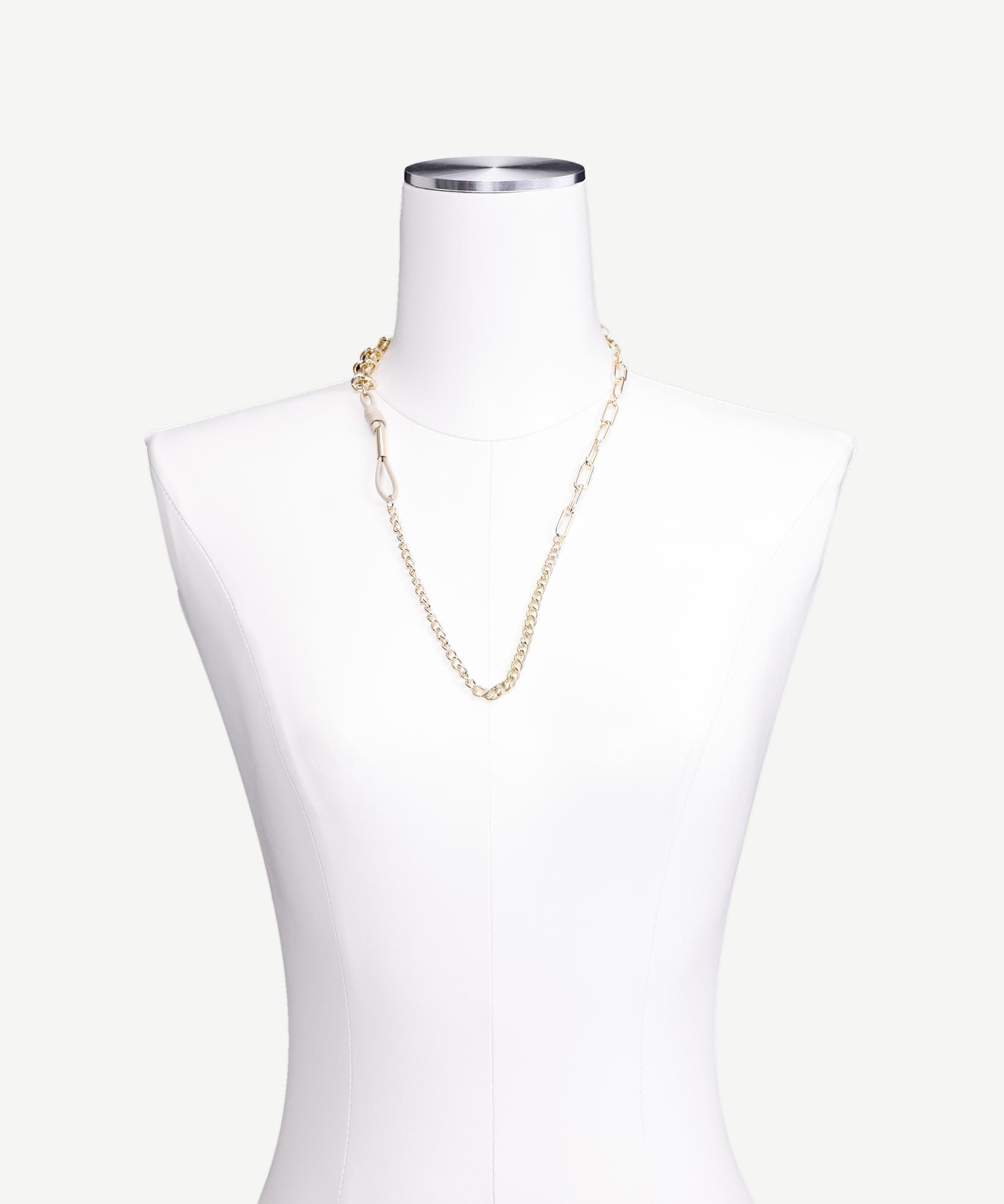 YARGICI Zincir Detaylı Gold Kolye