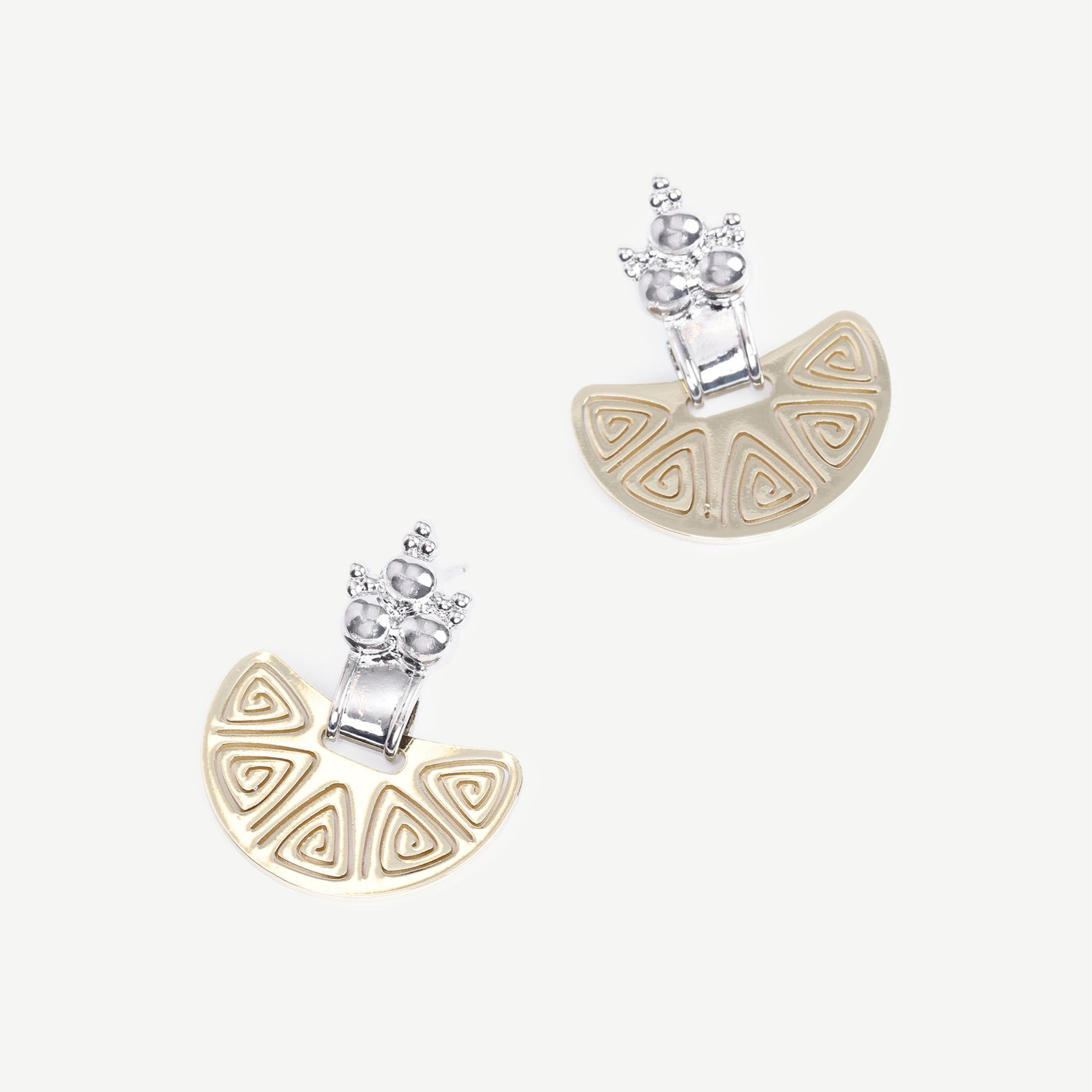 YARGICI Gold Ve Gümüş Detaylı Küpe