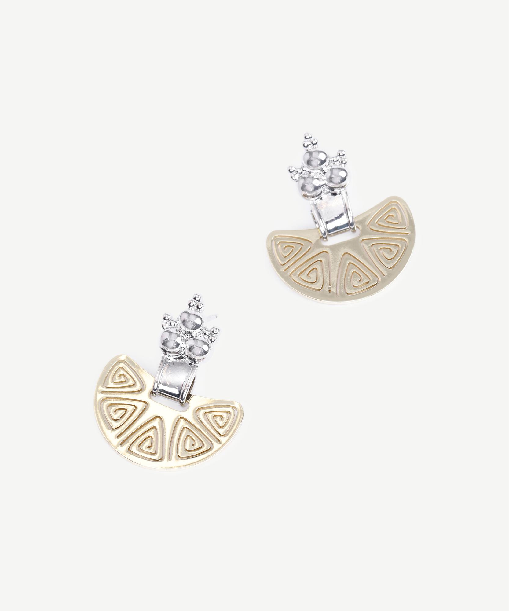 YARGICI Gold Ve Gümüş Detaylı Küpe