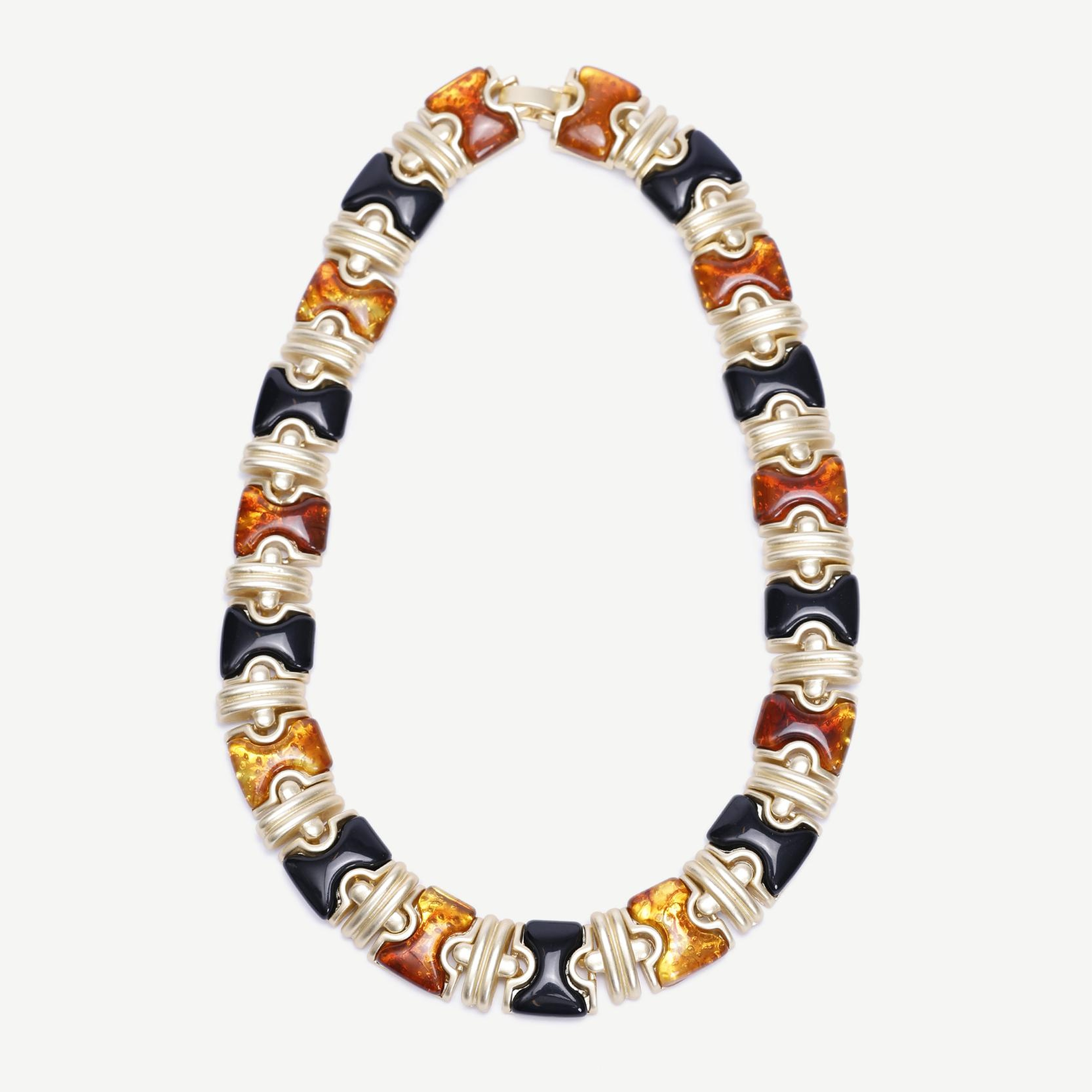 YARGICI Reçine Detaylı Gold Kolye