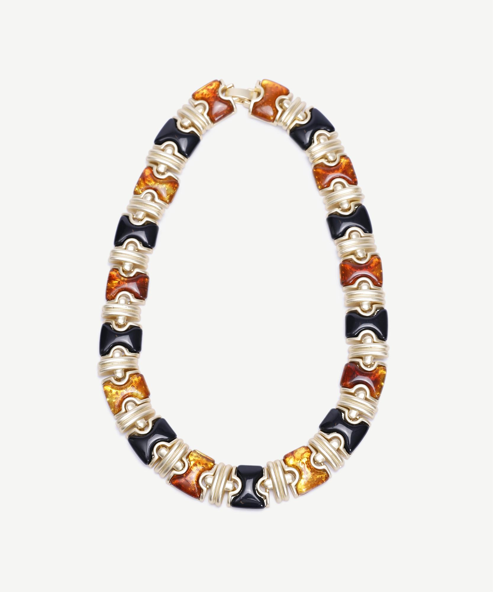 YARGICI Reçine Detaylı Gold Kolye