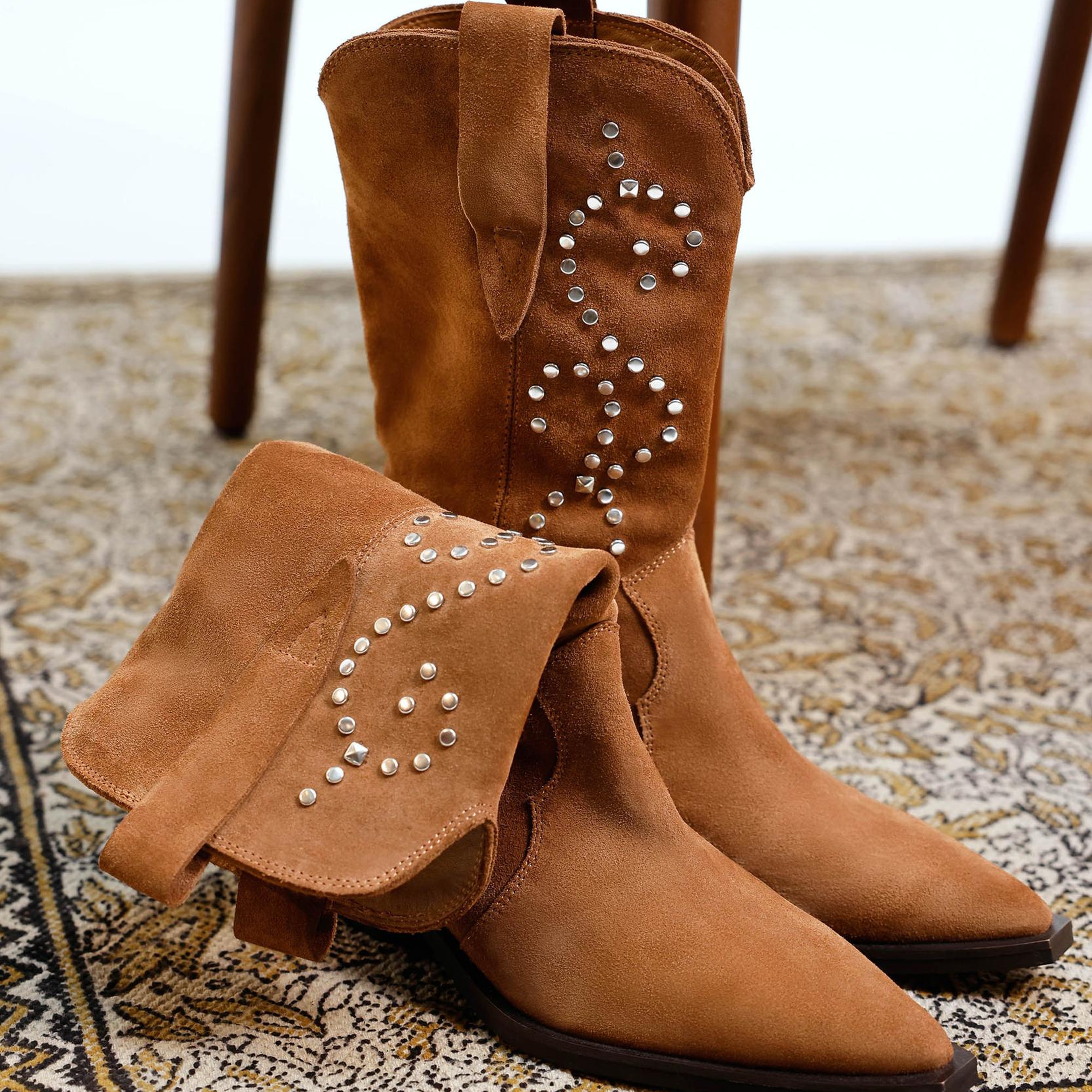 YARGICI Aksesuar Detaylı Deri Western Bot