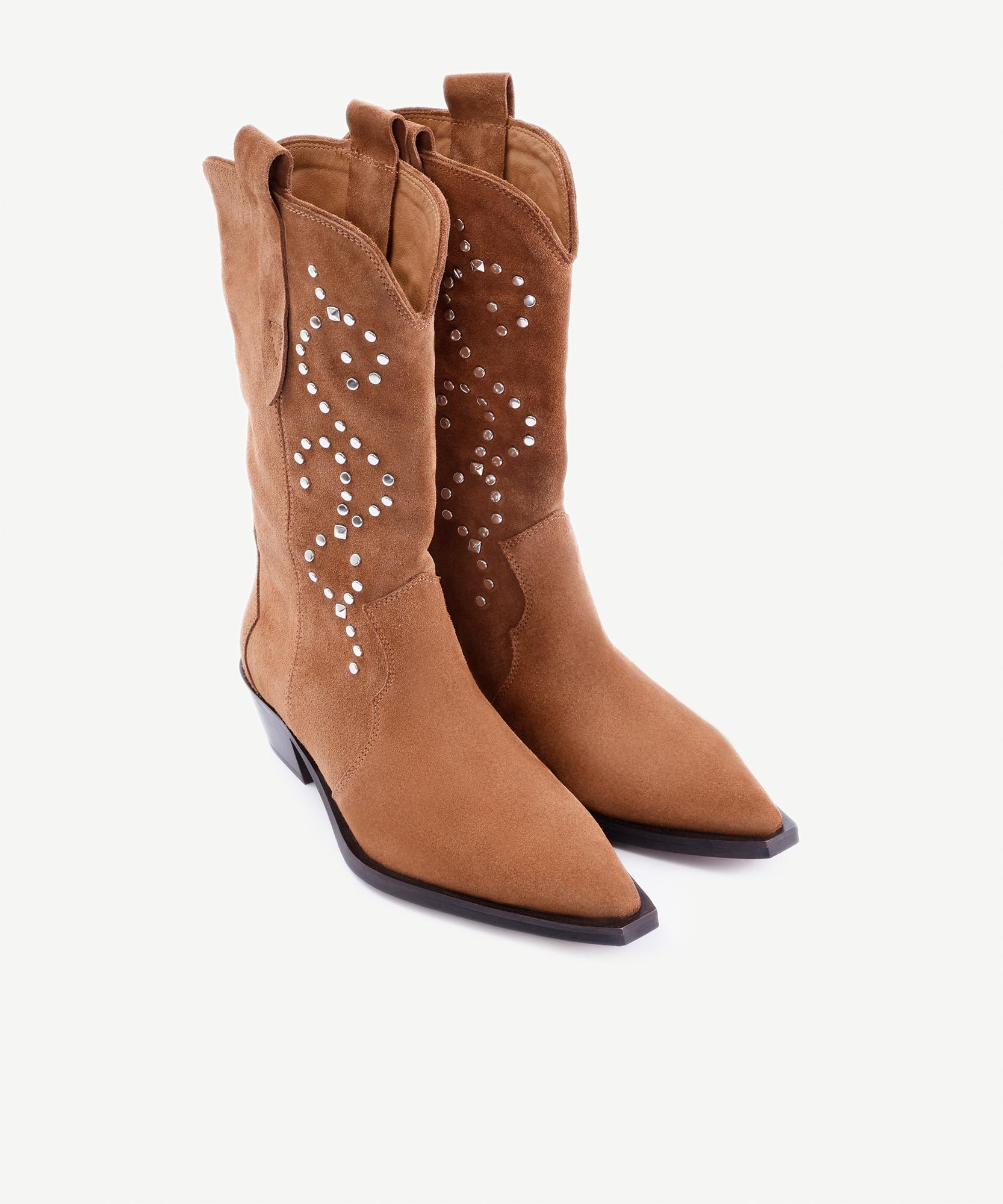 YARGICI Aksesuar Detaylı Deri Western Bot