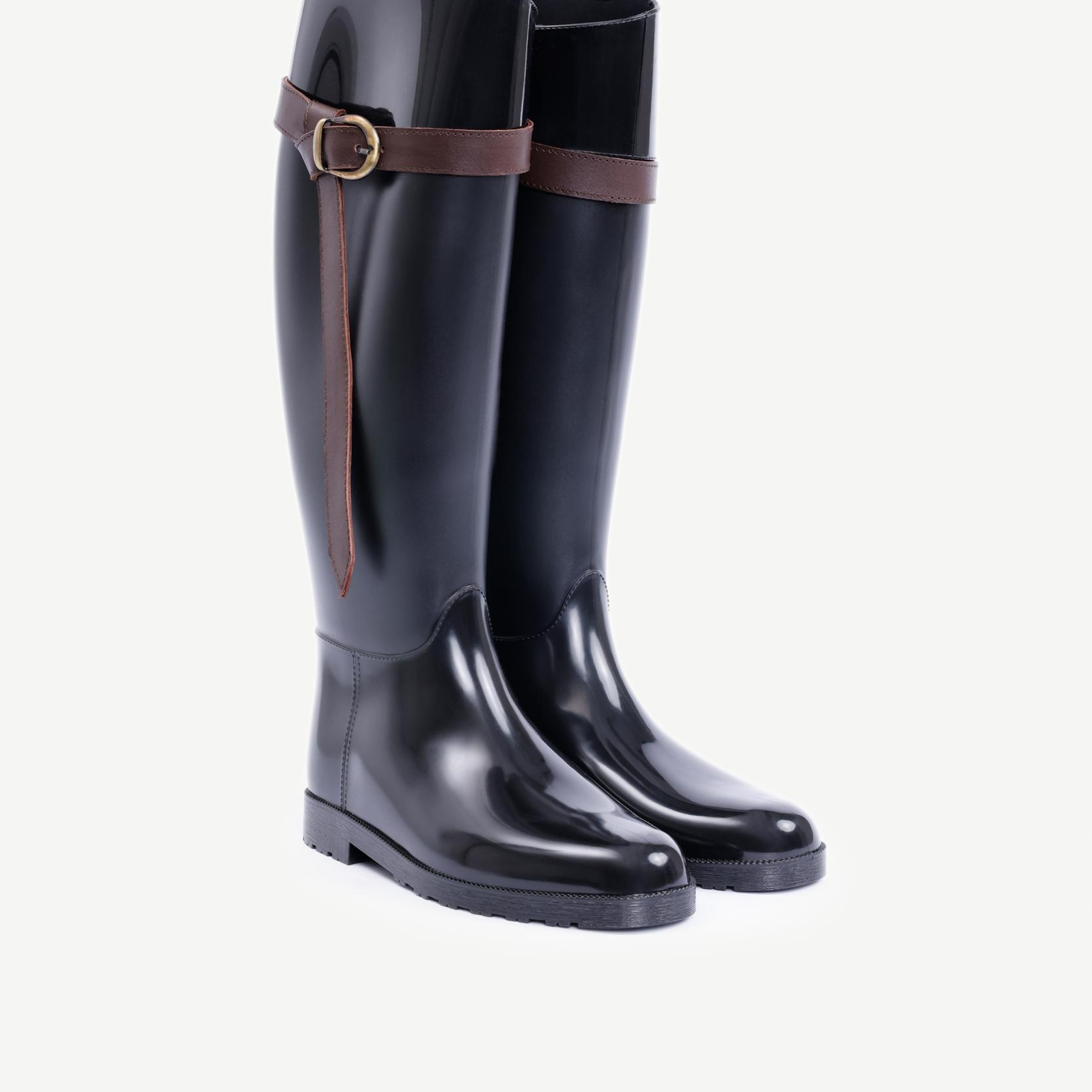 YARGICI Deri Atkılı Yağmur Çizmesi