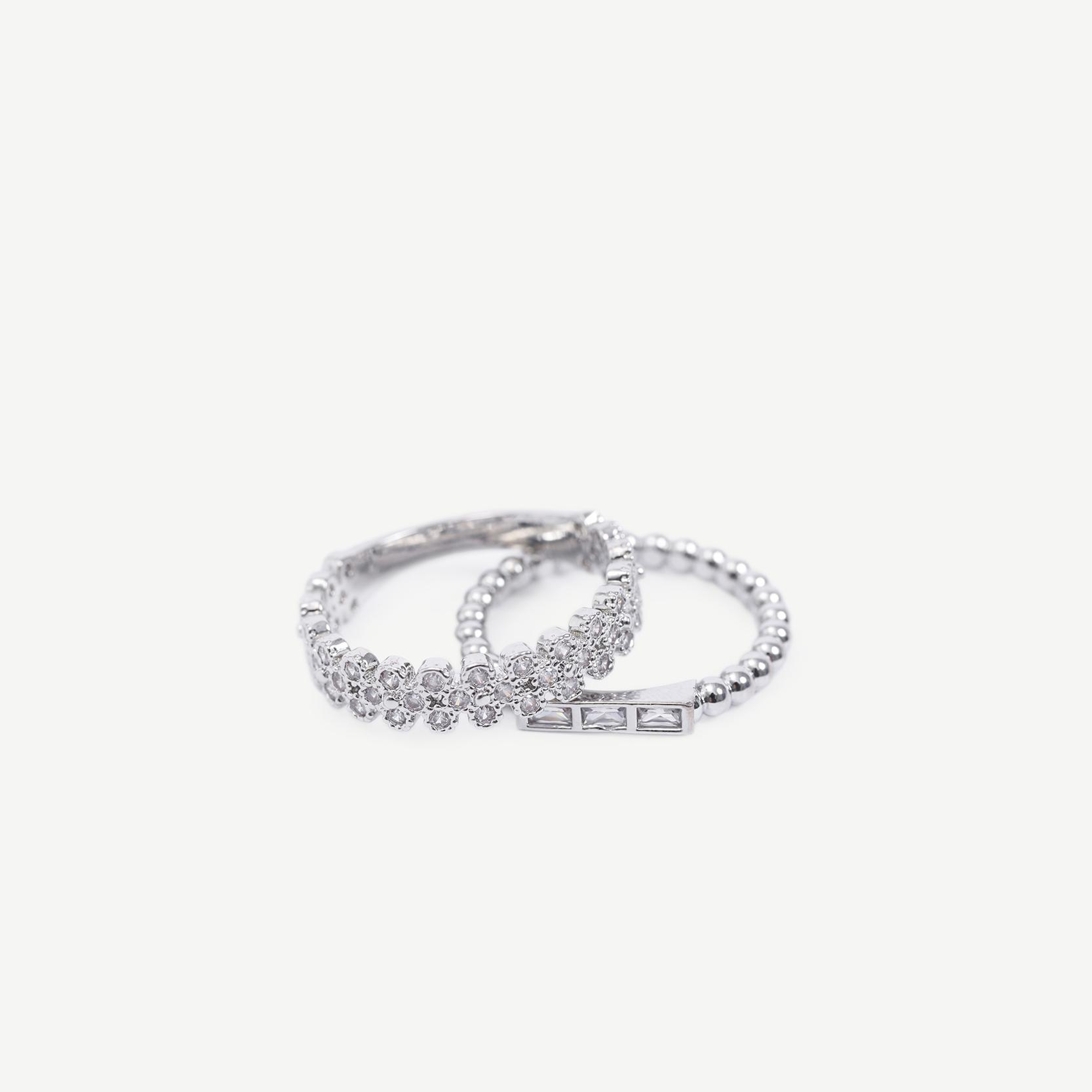 YARGICI Cam Taş Detaylı Yüzük Seti