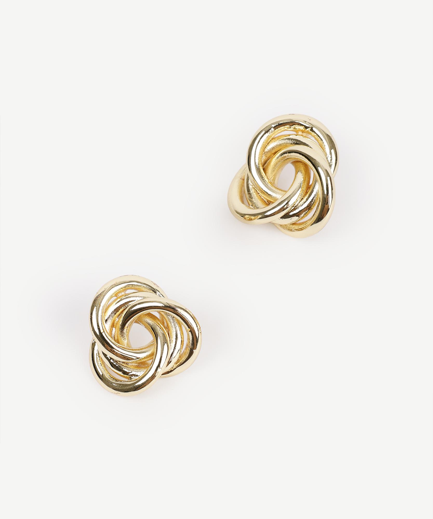 YARGICI Burgu Detaylı Gold Küpe