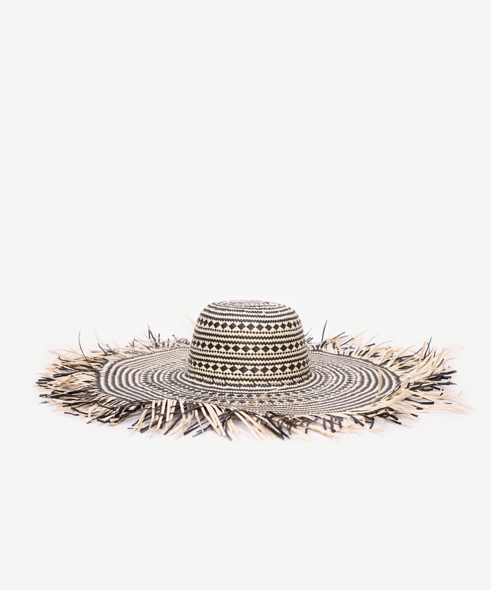 YARGICI Püskül Detaylı Büyük Hasır Şapka