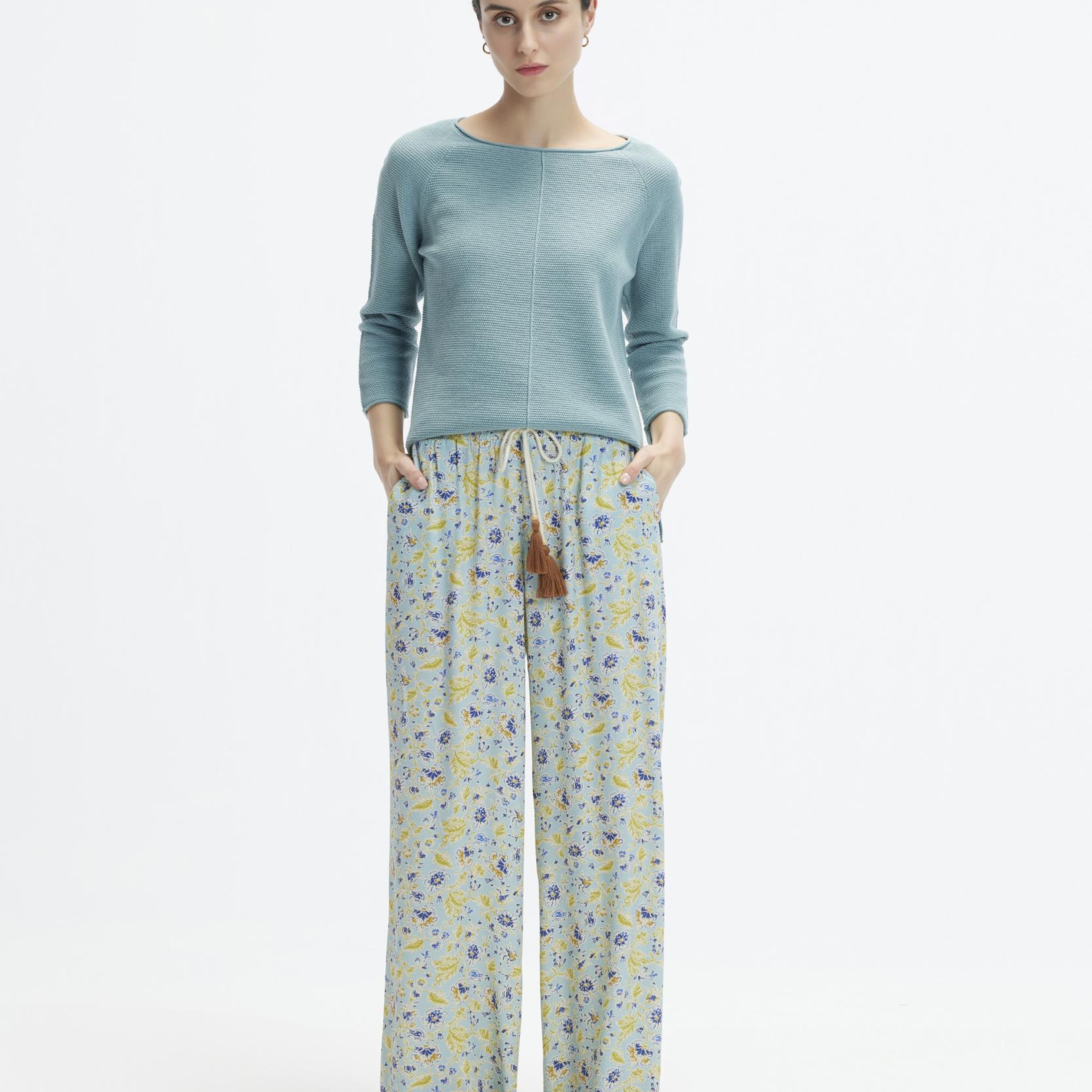 YARGICI Kordon Detaylı Bol Kesim Beli Lastikli Pantolon