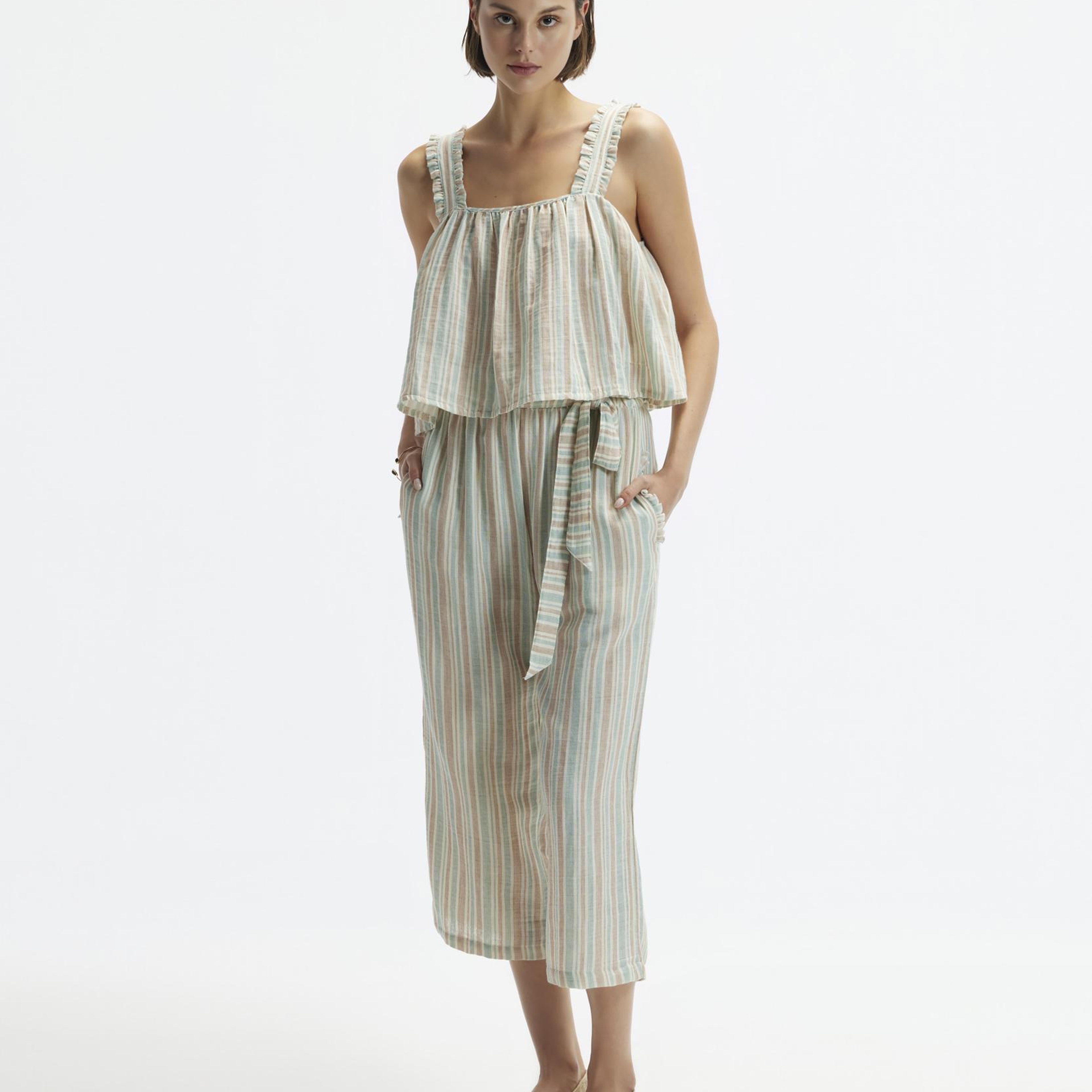 YARGICI Askılı Dökümlü Bluz