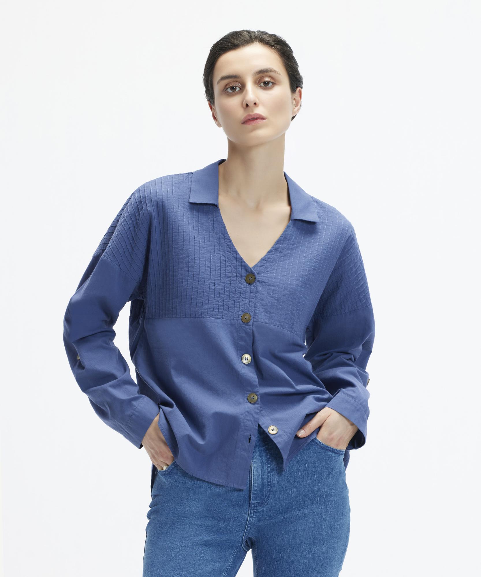 YARGICI Nervürlü Apolet Detaylı Gömlek