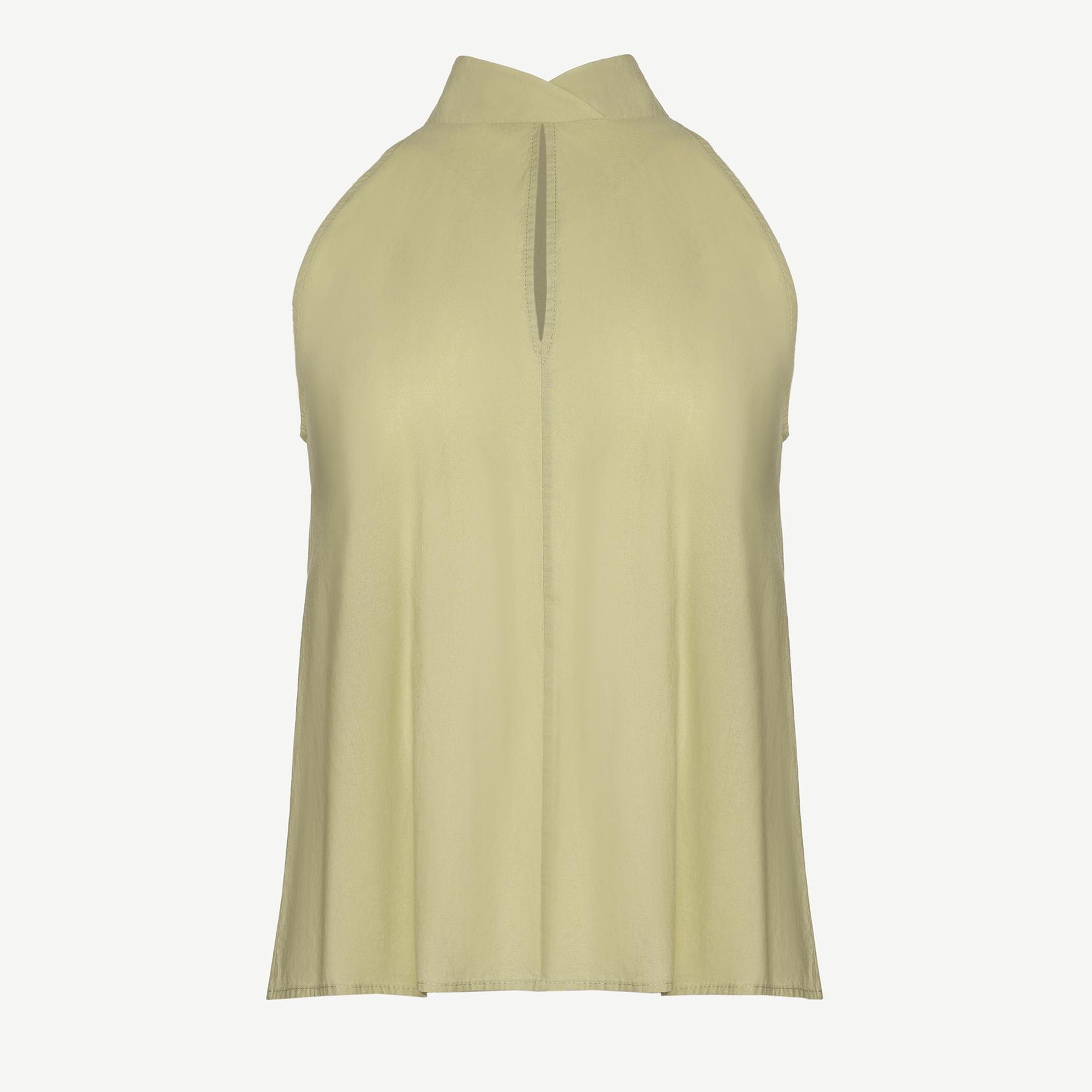 YARGICI Kolsuz Dik Yaka Bağlamalı Bluz