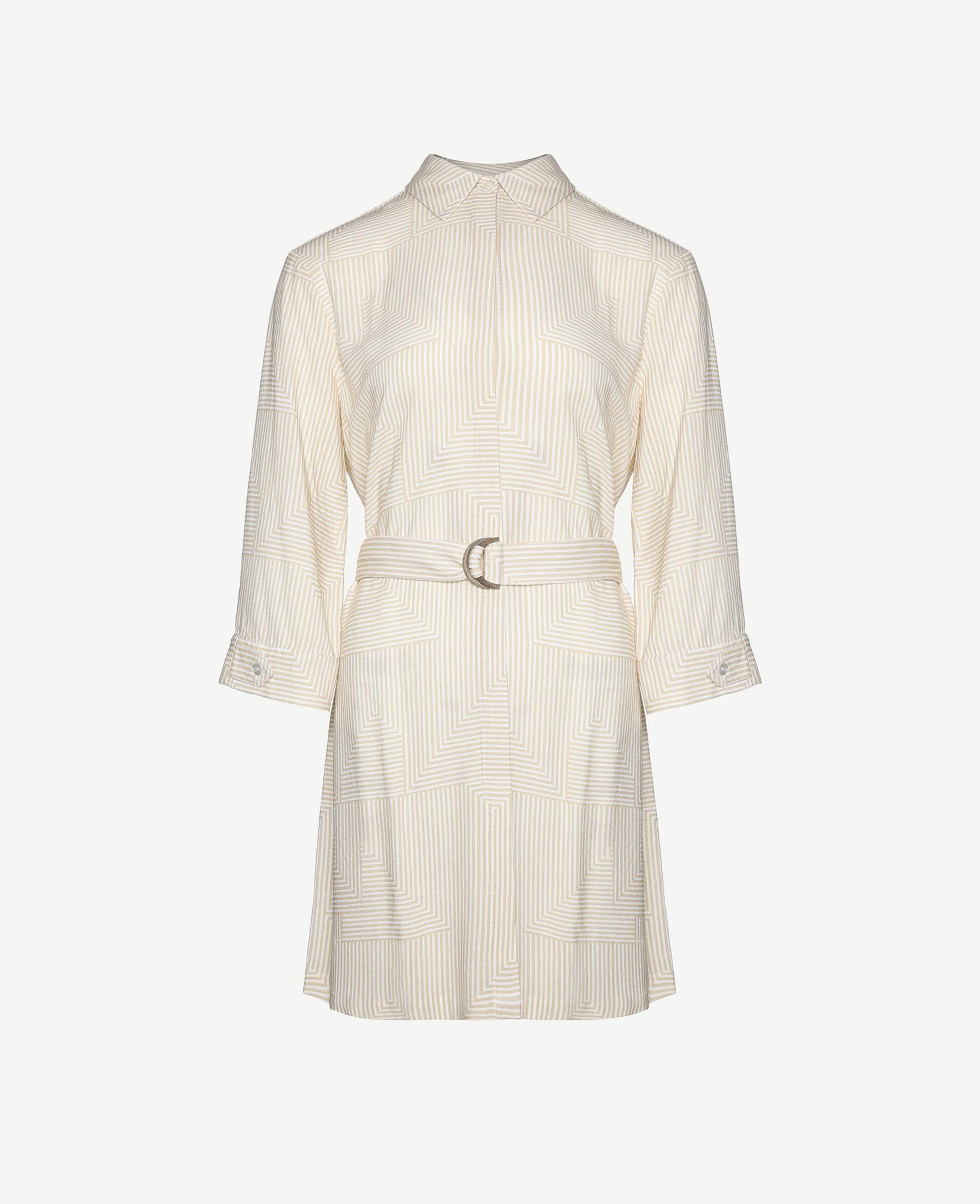 YARGICI Uzun Kollu Kemerli Kısa Gömlek Elbise