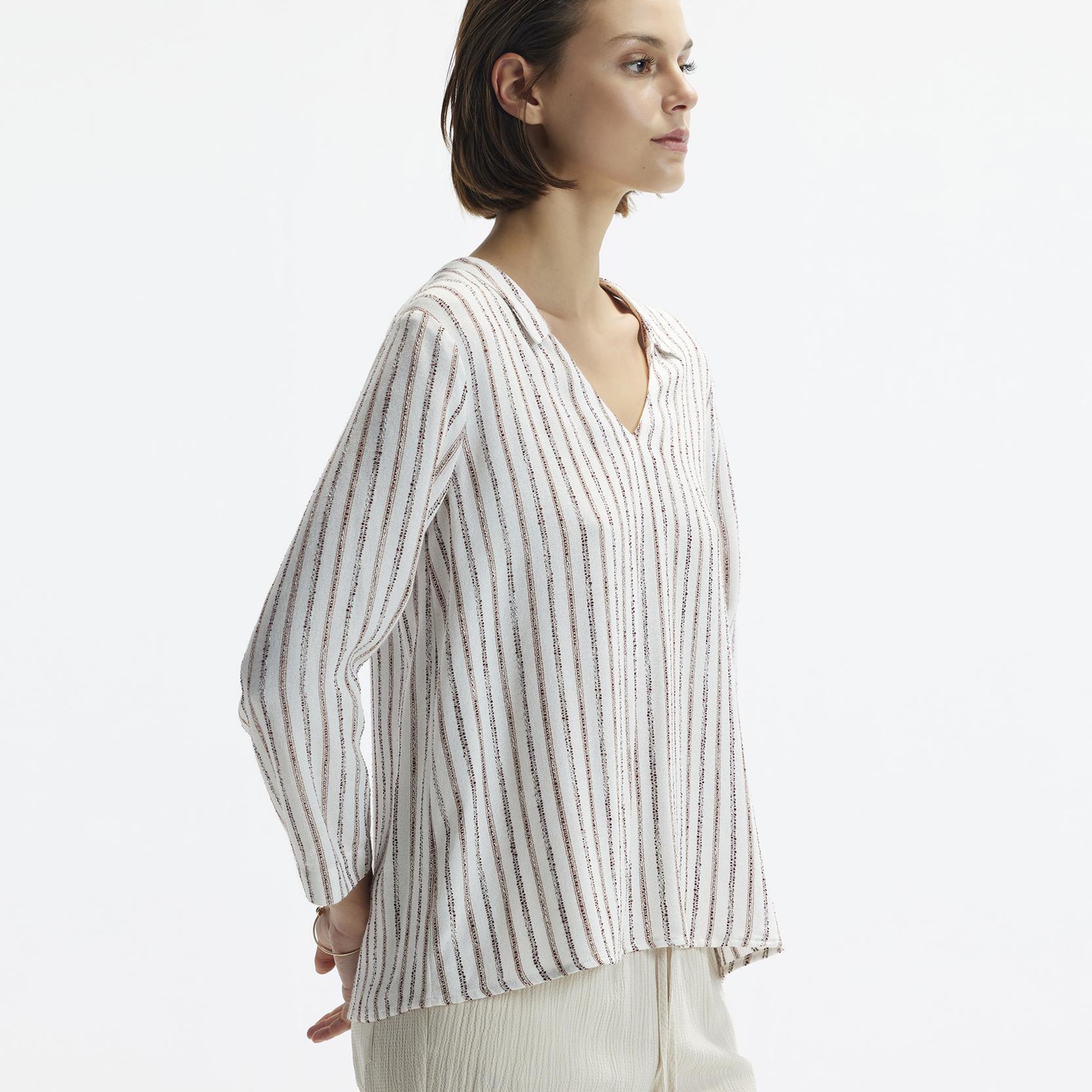 YARGICI Uzun Kollu V Yaka Bluz