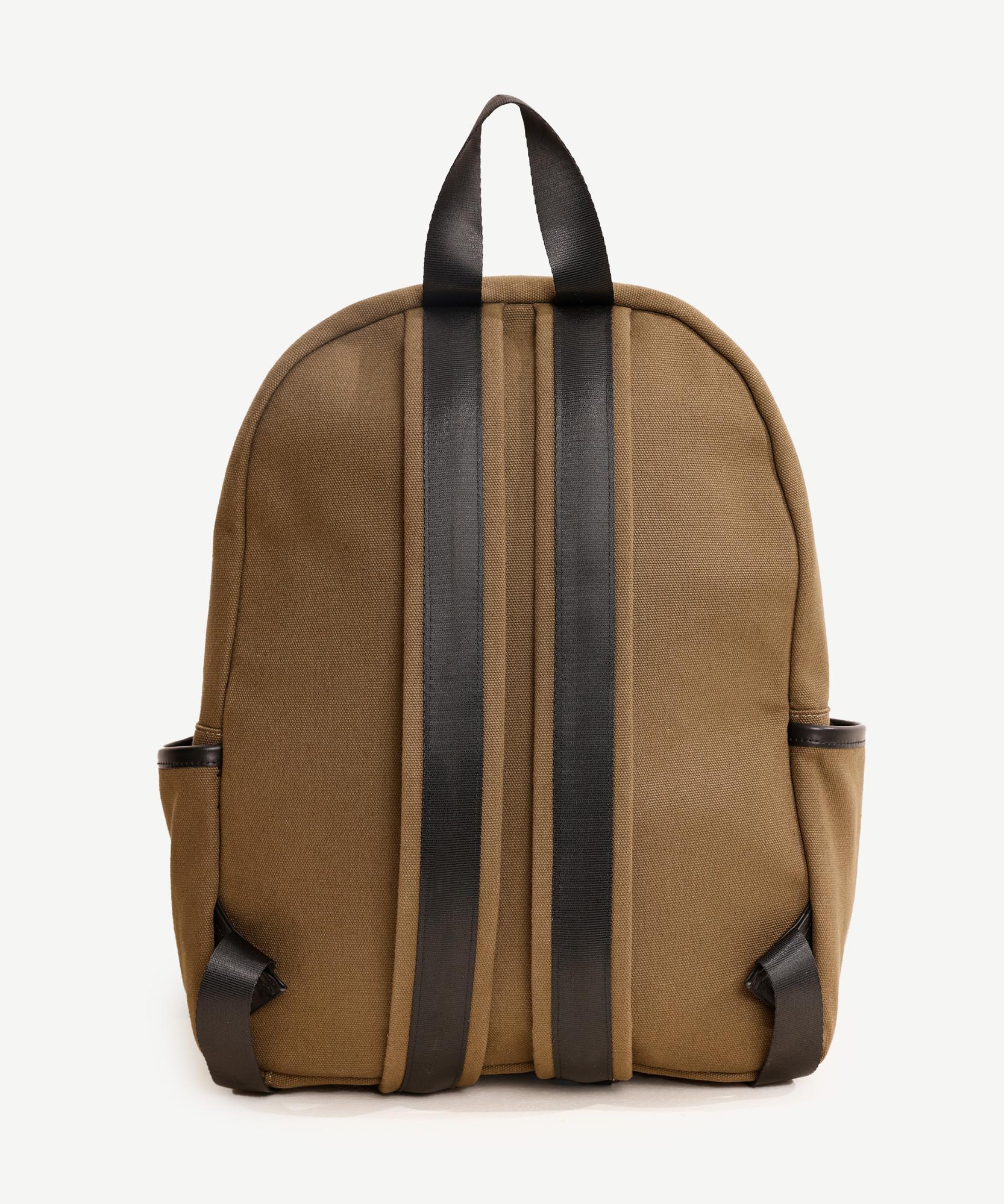 YARGICI Deri Cep Detaylı Canvas Sırt Çantası